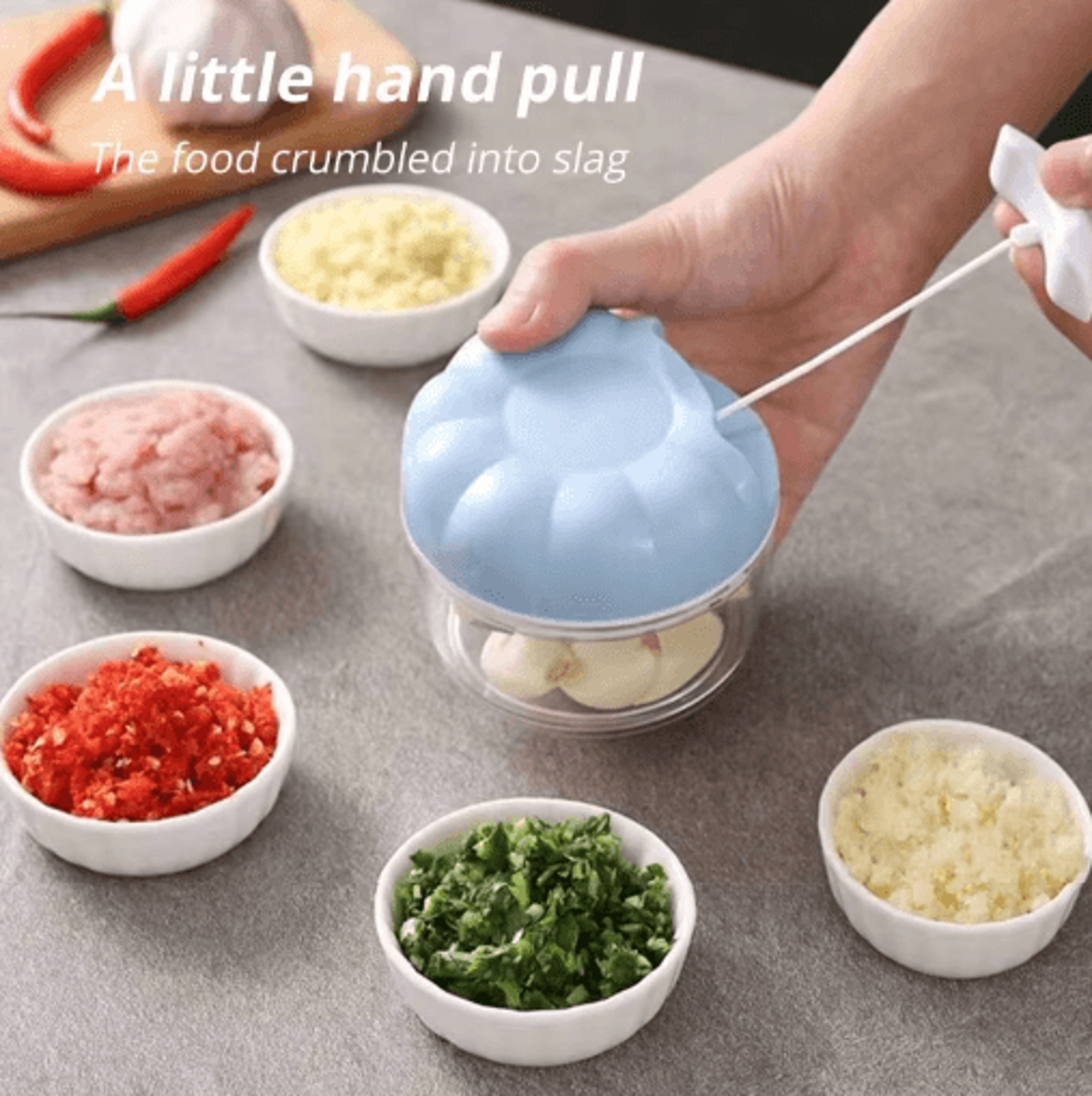 hand pull manual garlic chopper mini food processor
