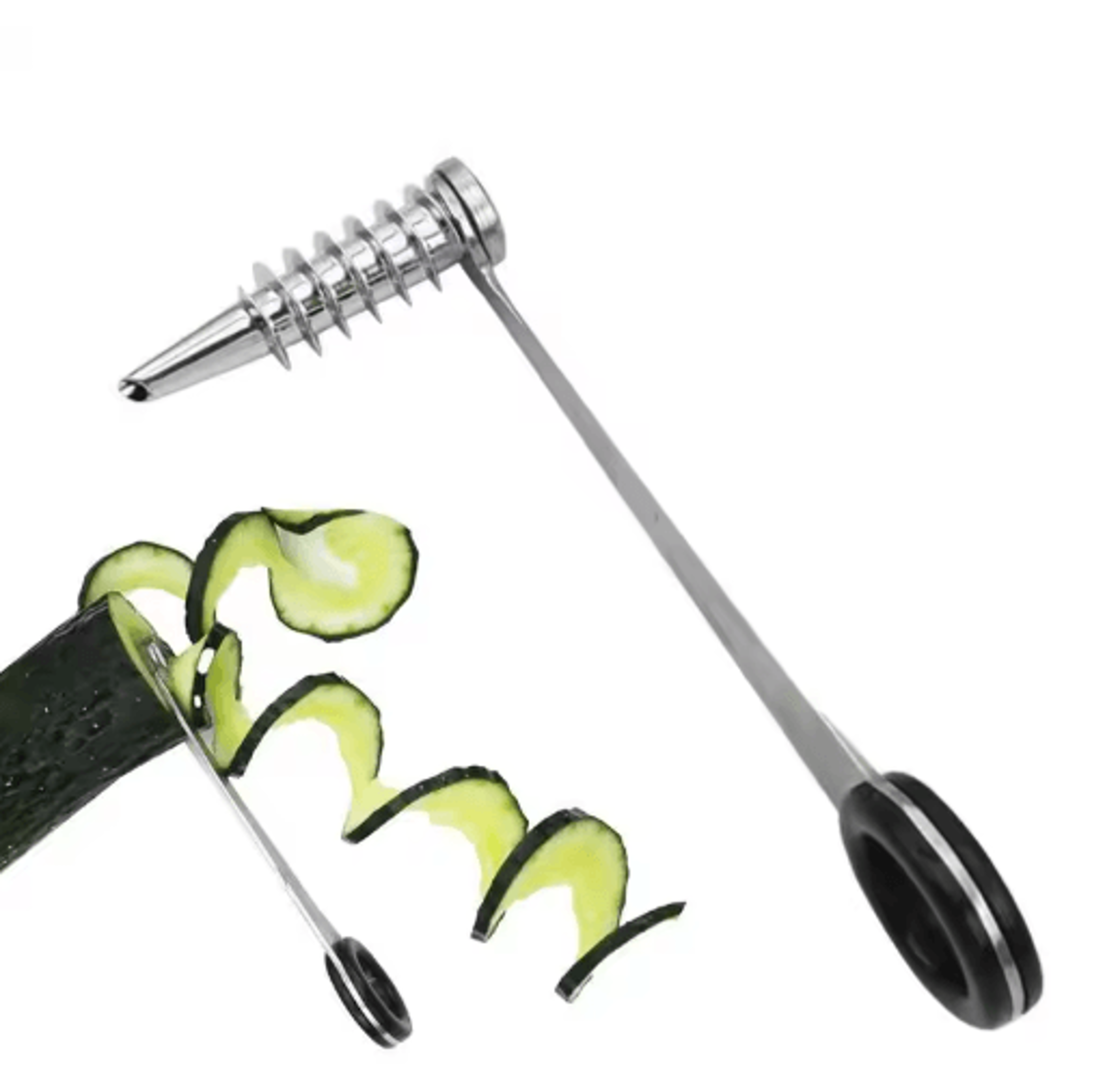stainless steel handheld vegetable spiral slicer for creative garnishes