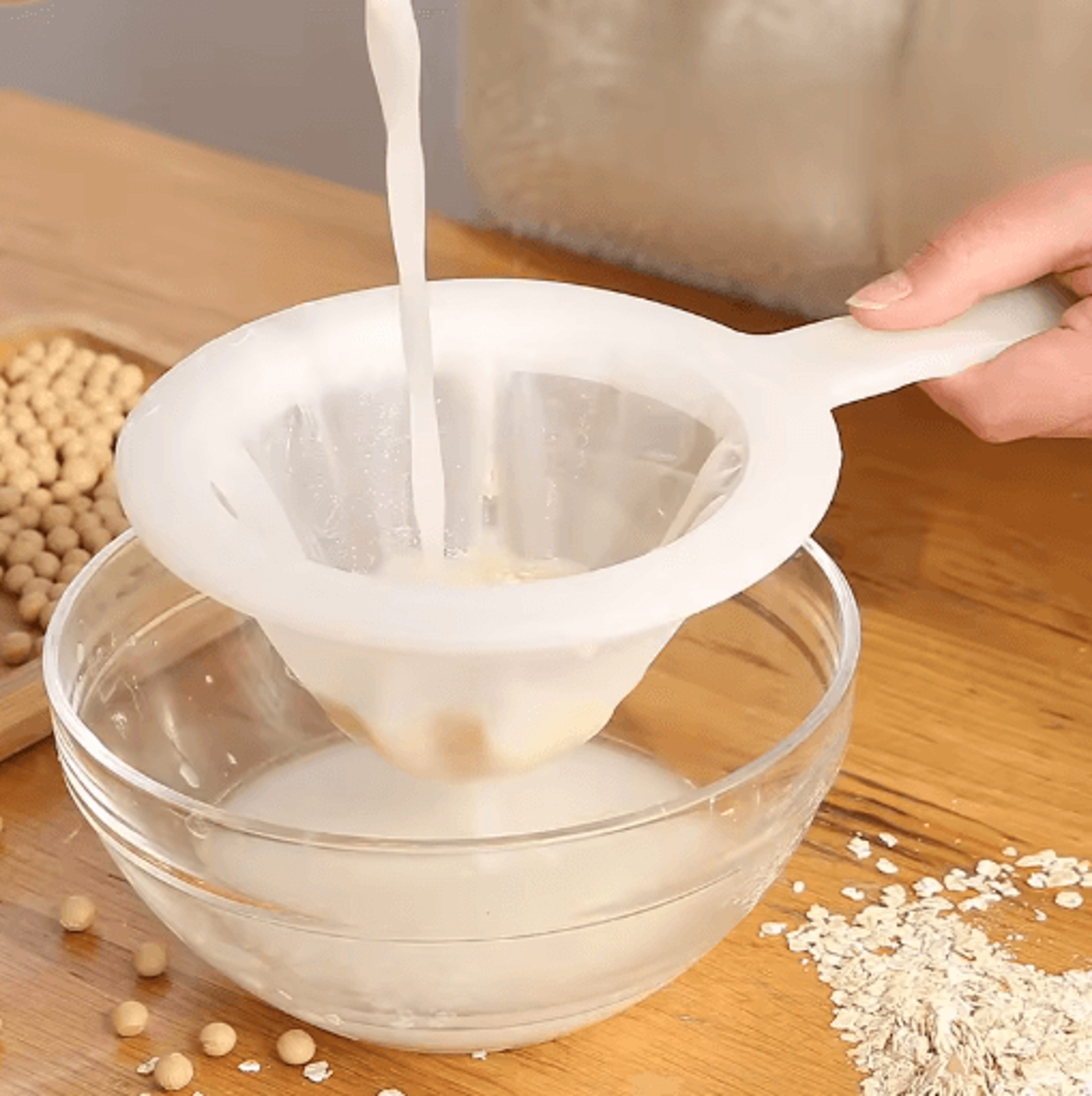 ultra fine nylon mesh strainer spoon for soy milk juice coffee and tea