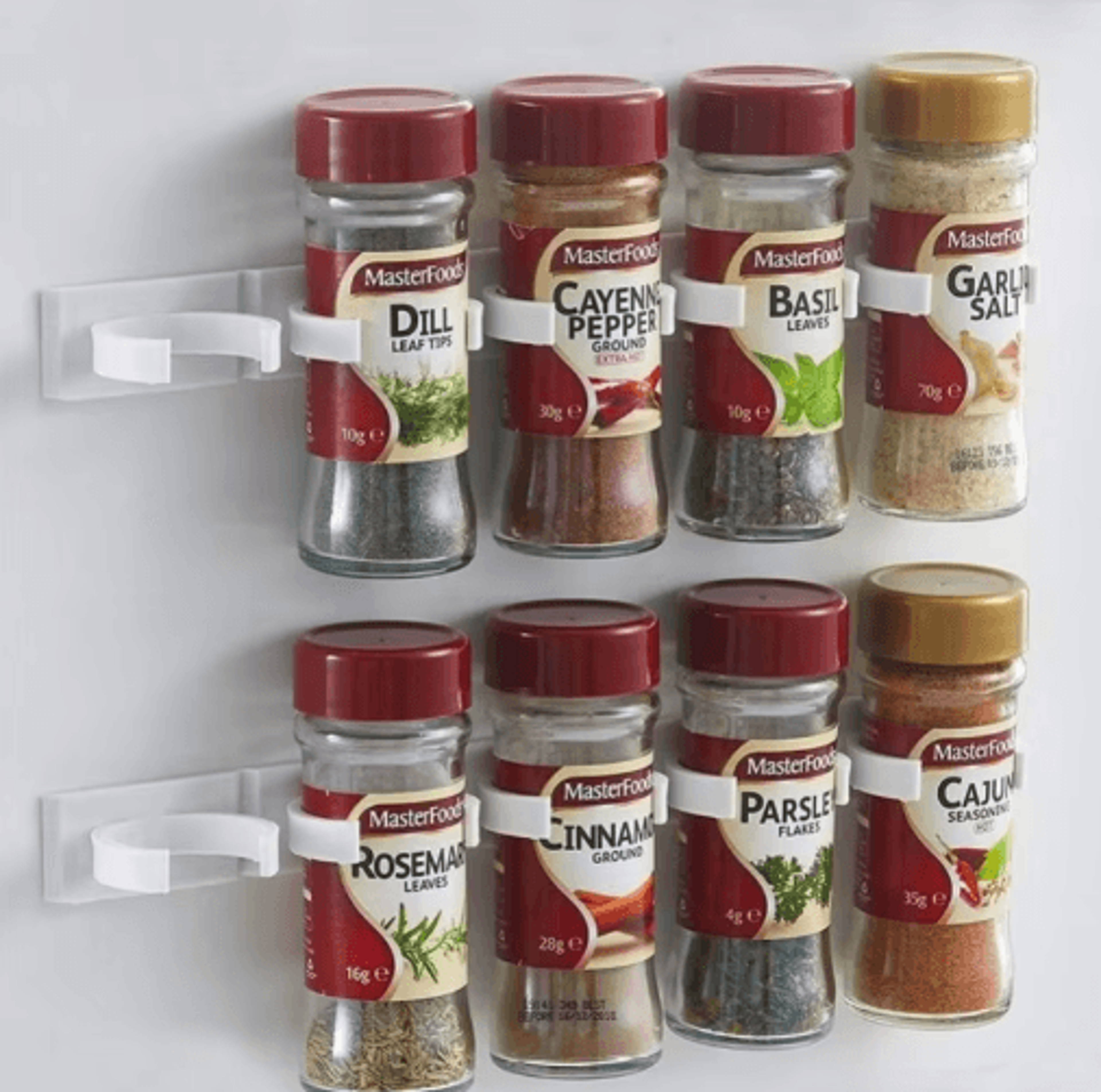 spacesaver 2-piece wall mounted adhesive spice rack organizer