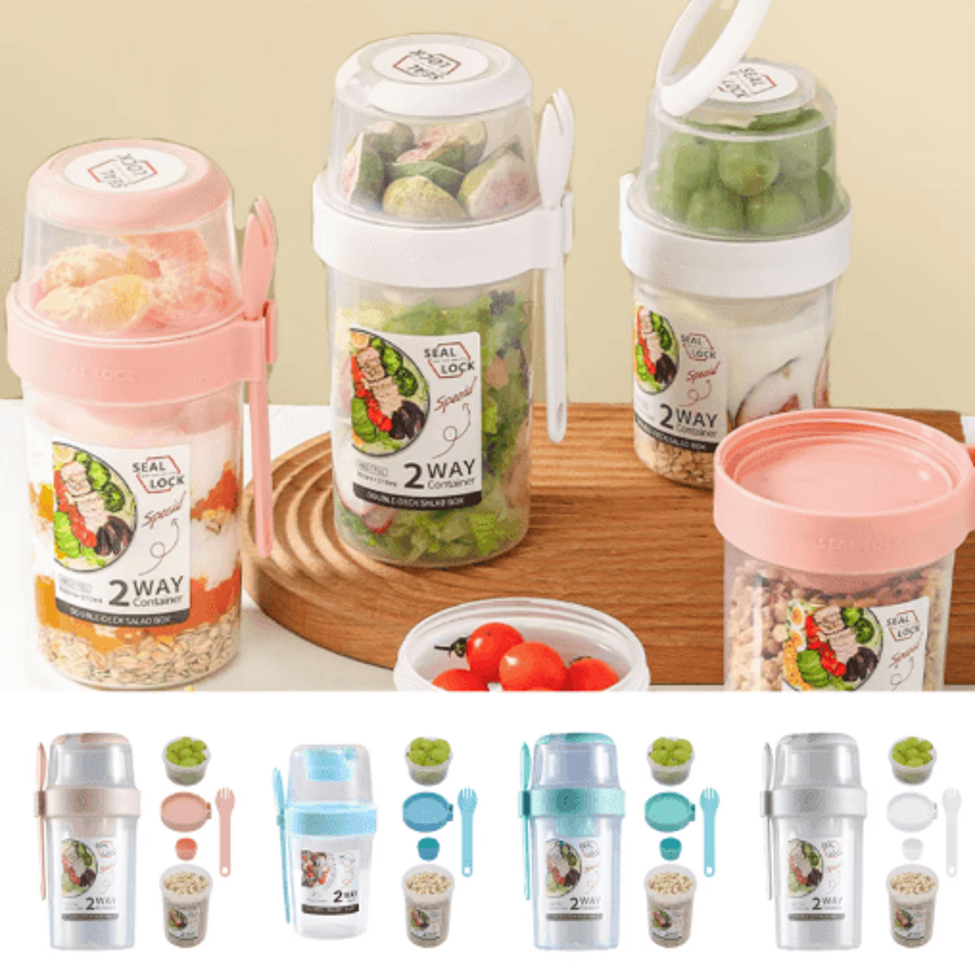 freshcarry breakfast on the go cup and salad container