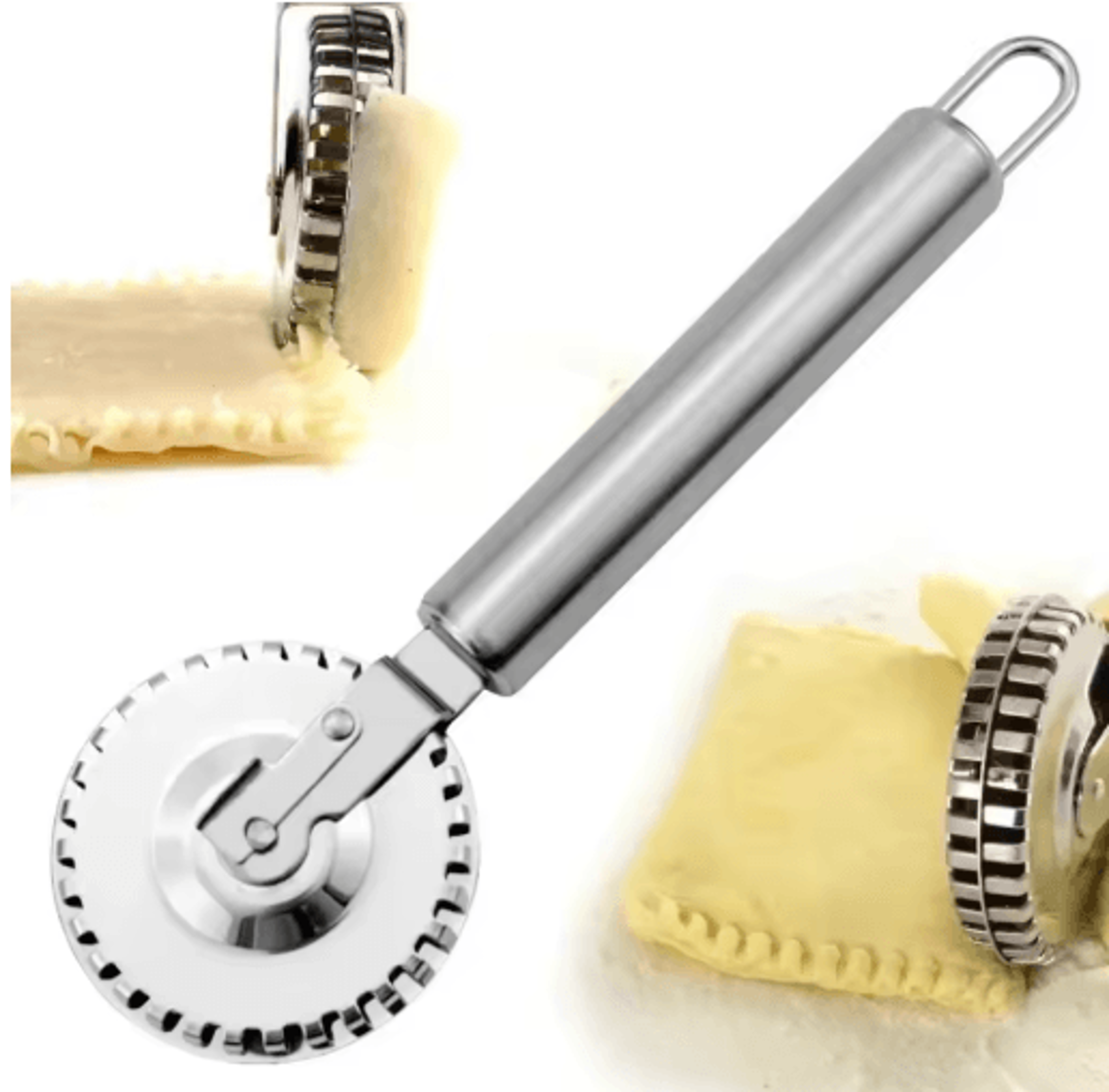 sealpro double-sided dumpling sealing roller and lace pastry cutter