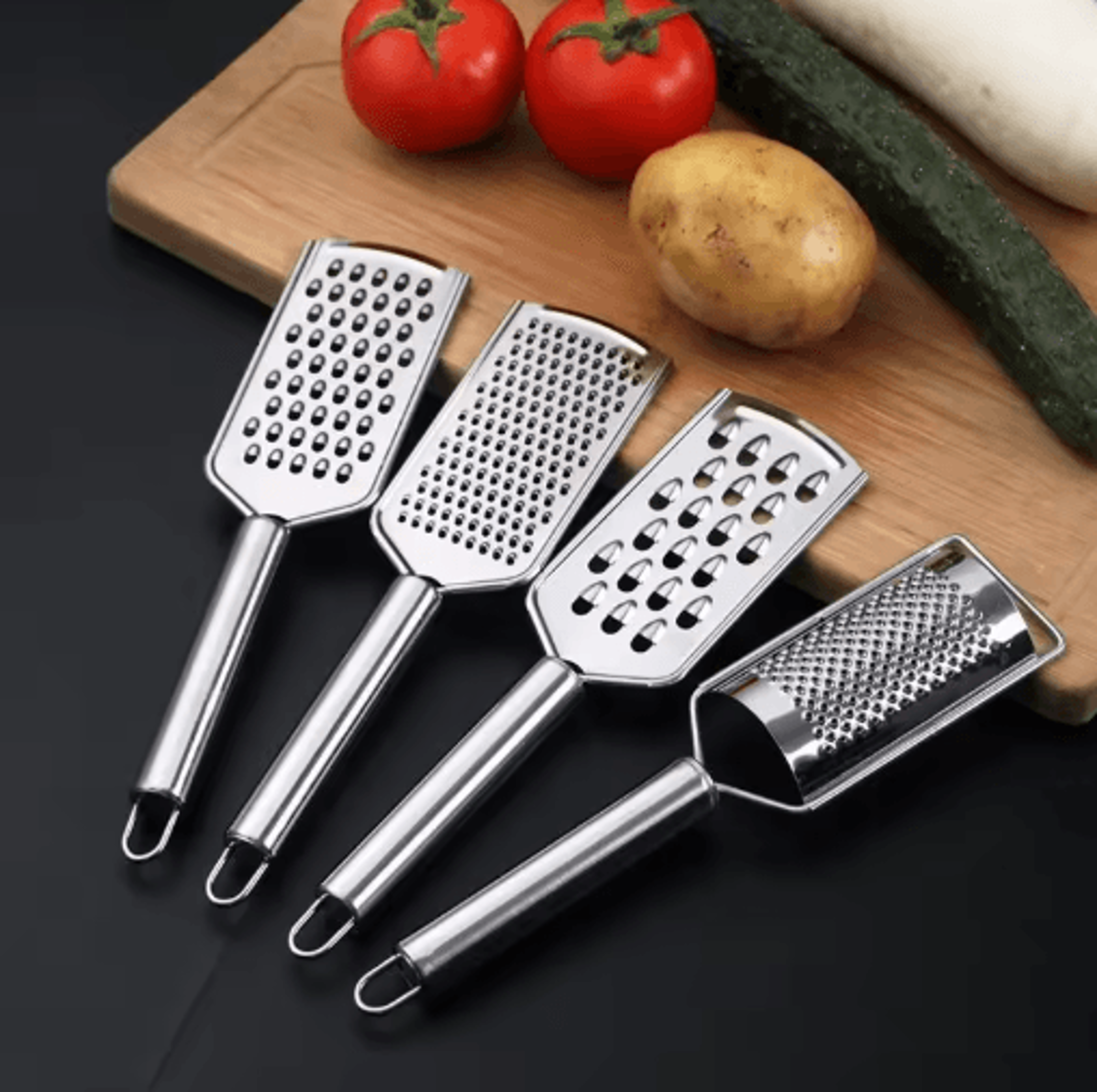 premium stainless steel kitchen grater – lemon cheese & vegetable slicer for ginger, potato and more