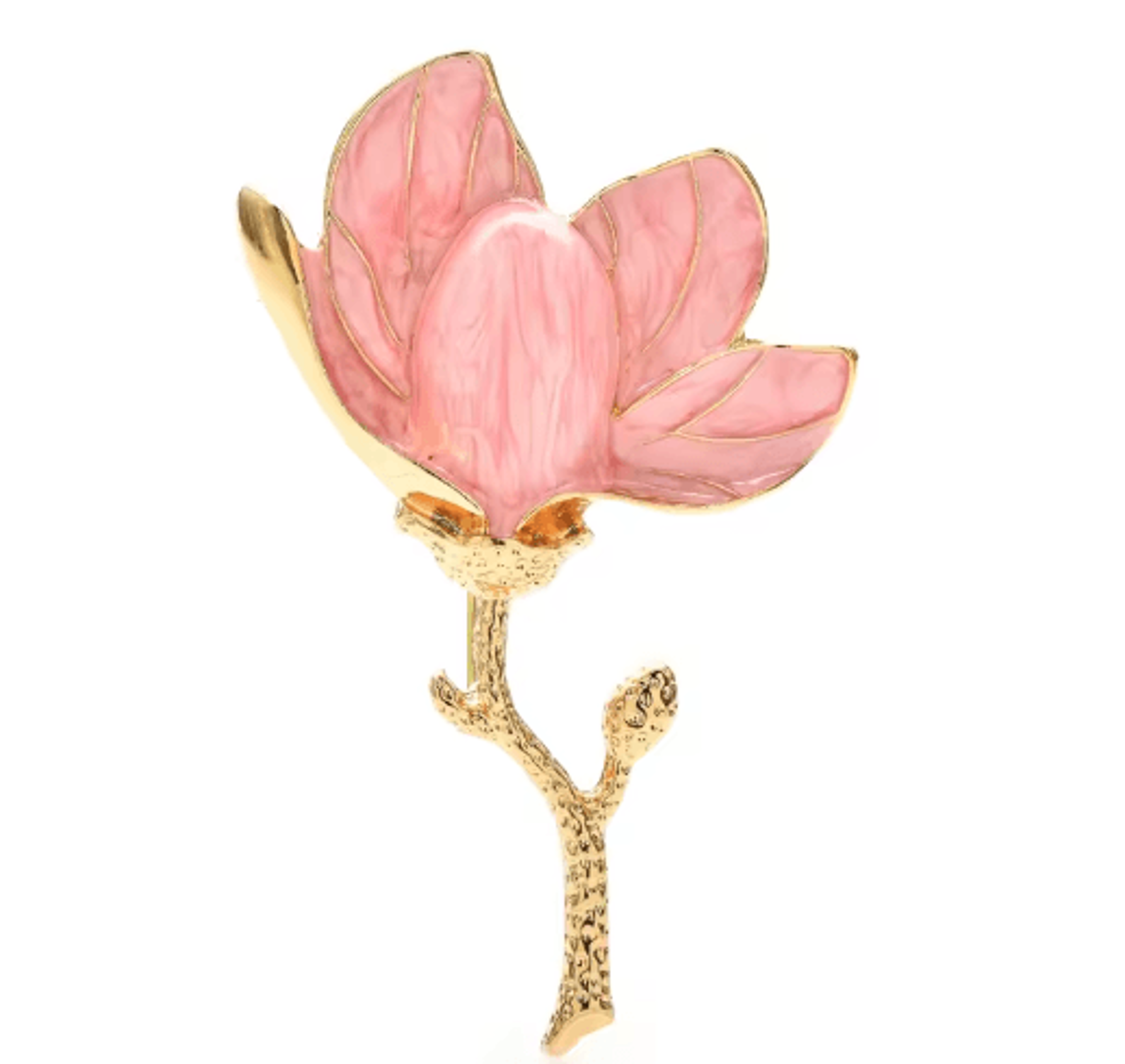 wuli&baby enamel magnolia flower brooch – elegant floral lapel pin for women and unisex wear