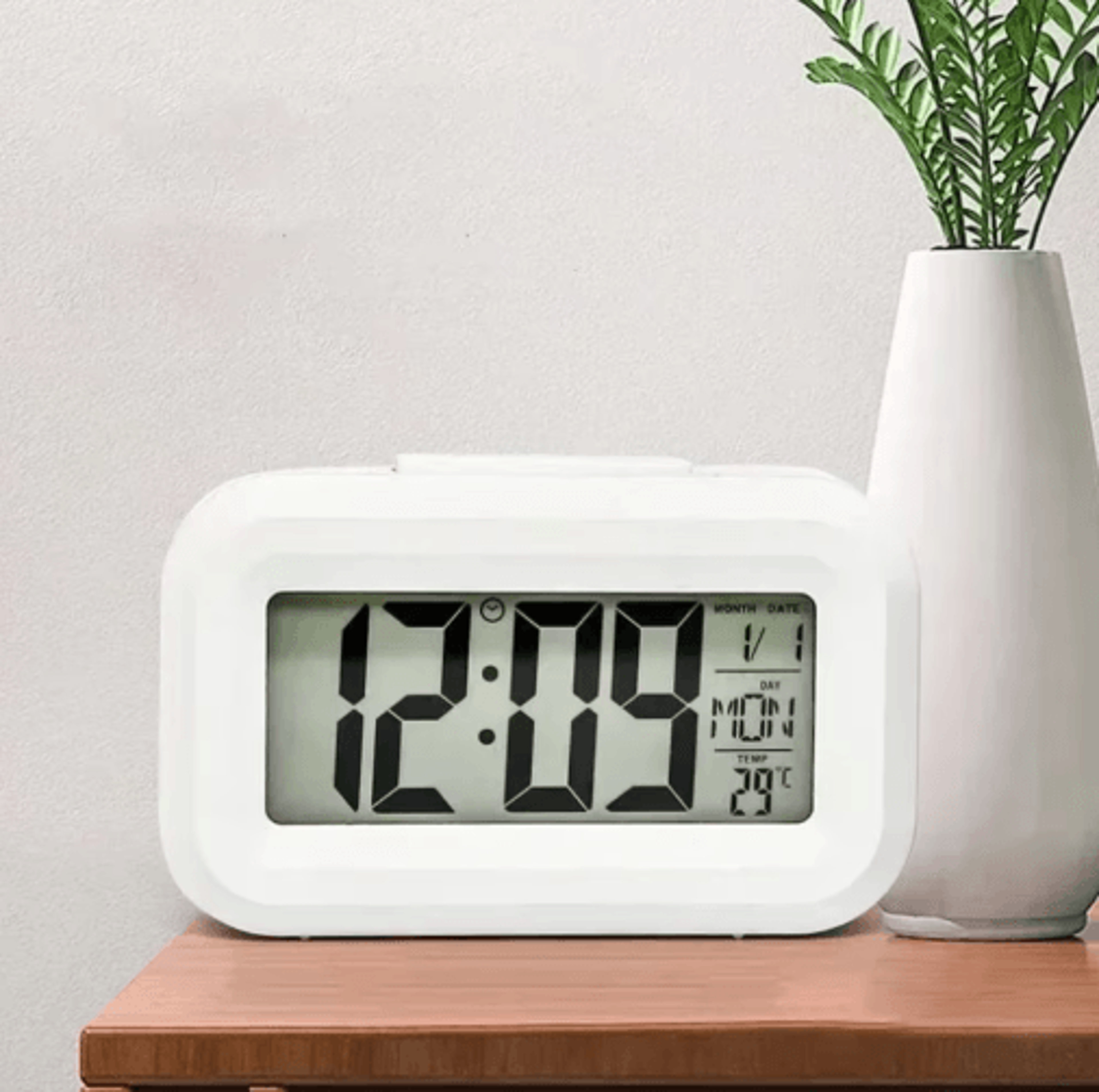 led digital alarm clock with backlight – multifunction desk clock with calendar and snooze