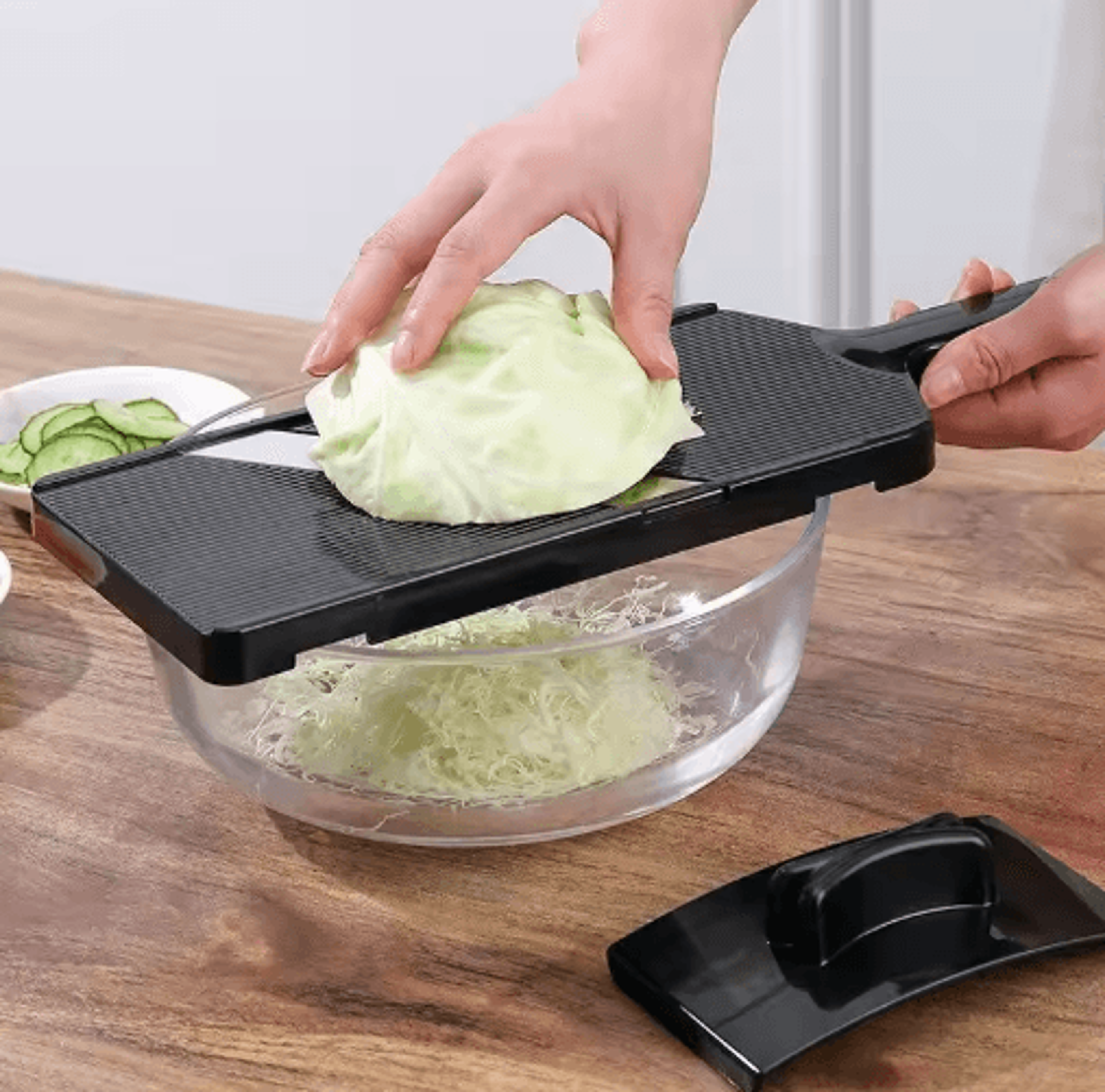manual vegetable cutter with stainless steel blade – cabbage shredder and fruit vegetable slicer