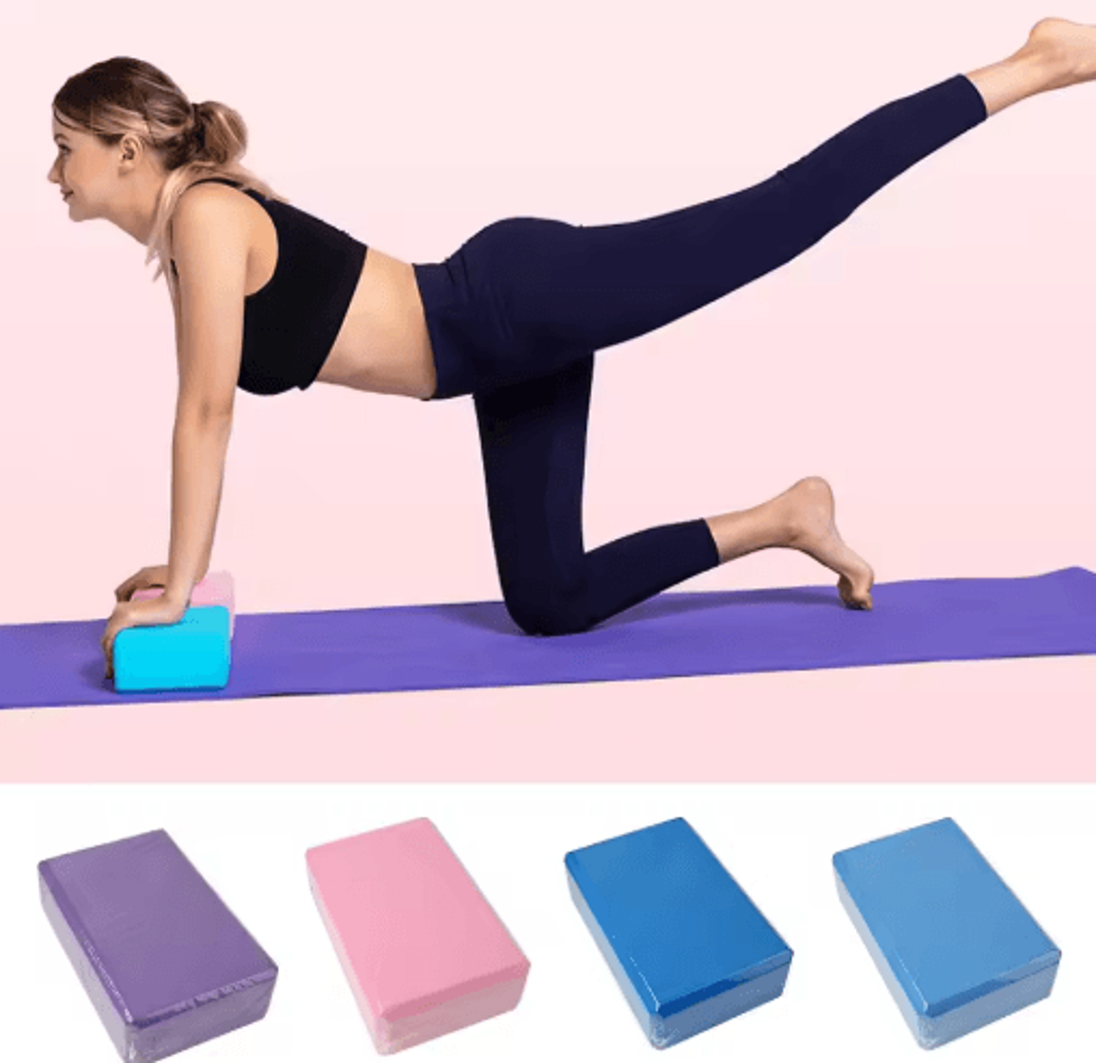 eva yoga blocks – lightweight foam yoga brick for stretching, dance and fitness training