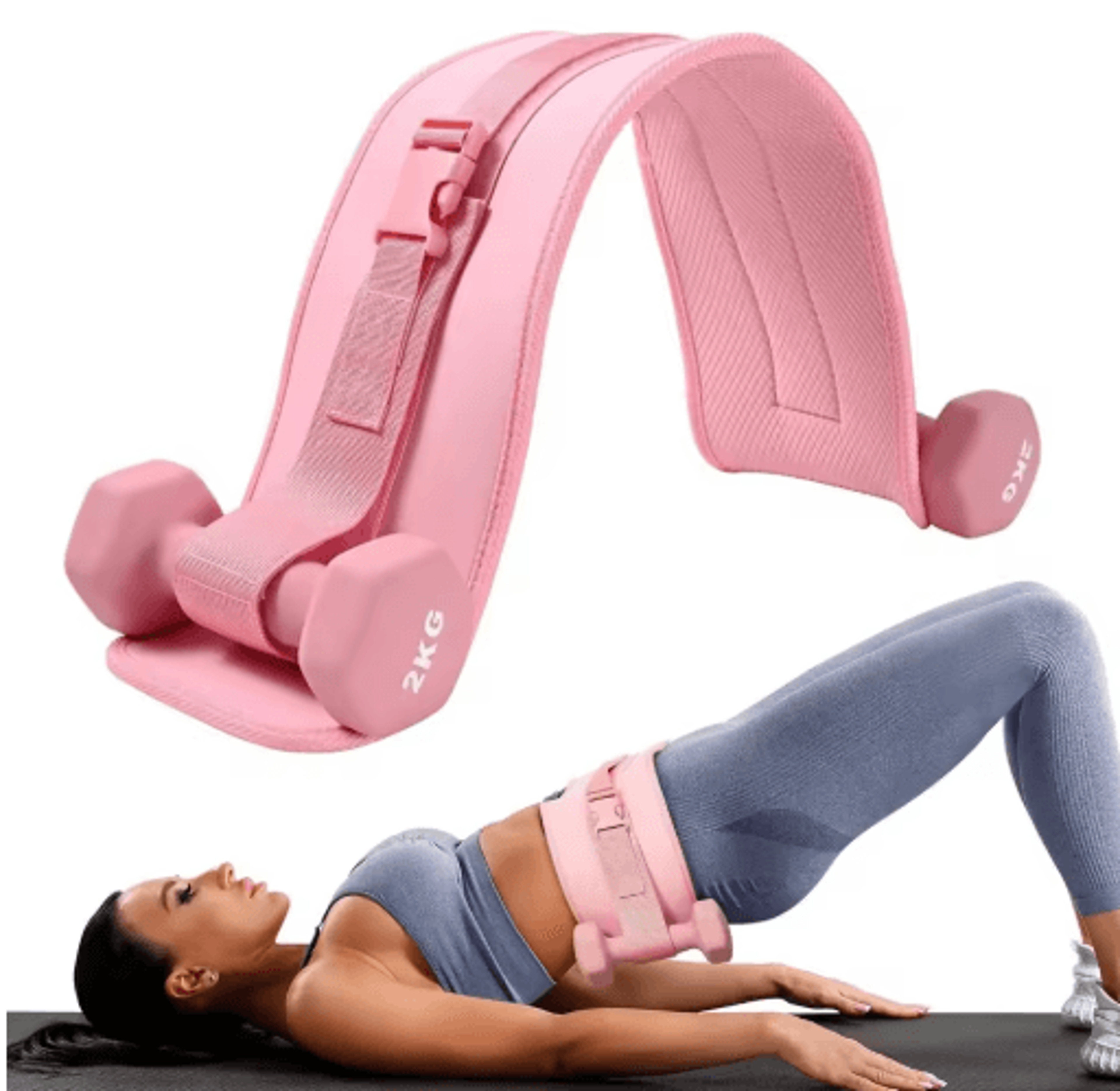 thickened hip thrust belt – dumbbell and kettlebell glute bridge weight belt