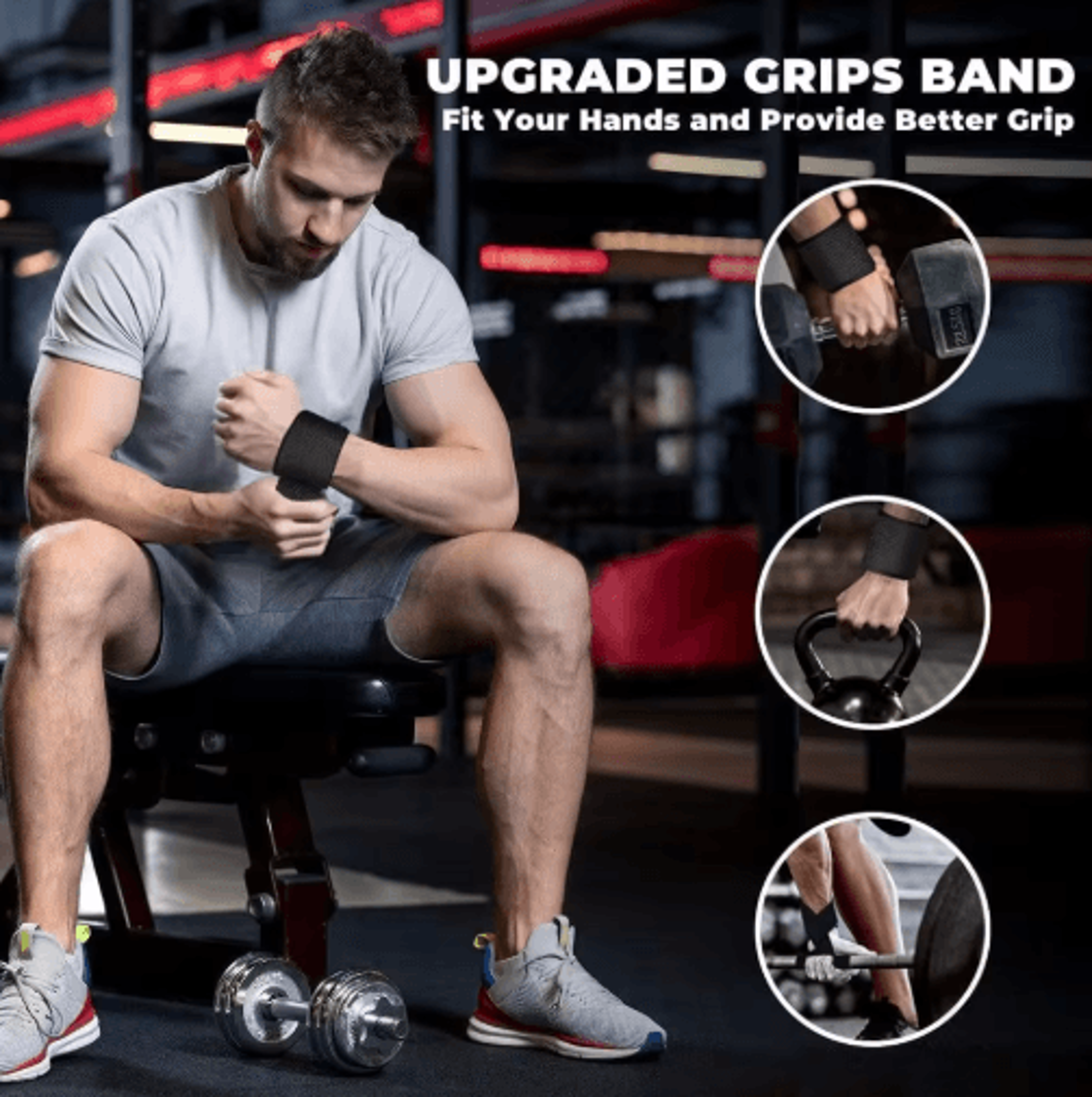 2pcs weightlifting wrist straps – adjustable non slip gym wrist support for strength training