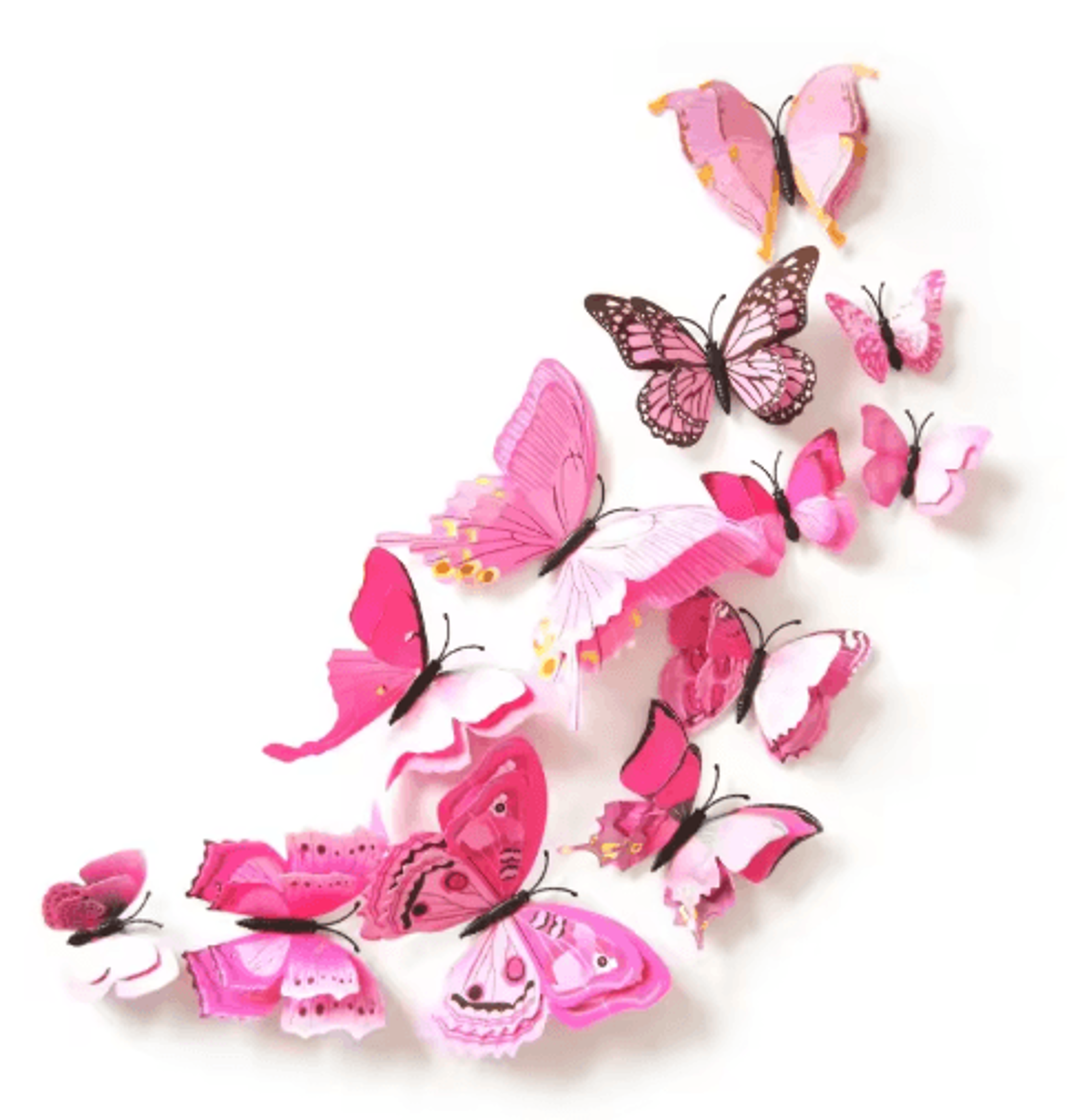 12 piece 3d double layer butterfly wall stickers for elegant home and party decor