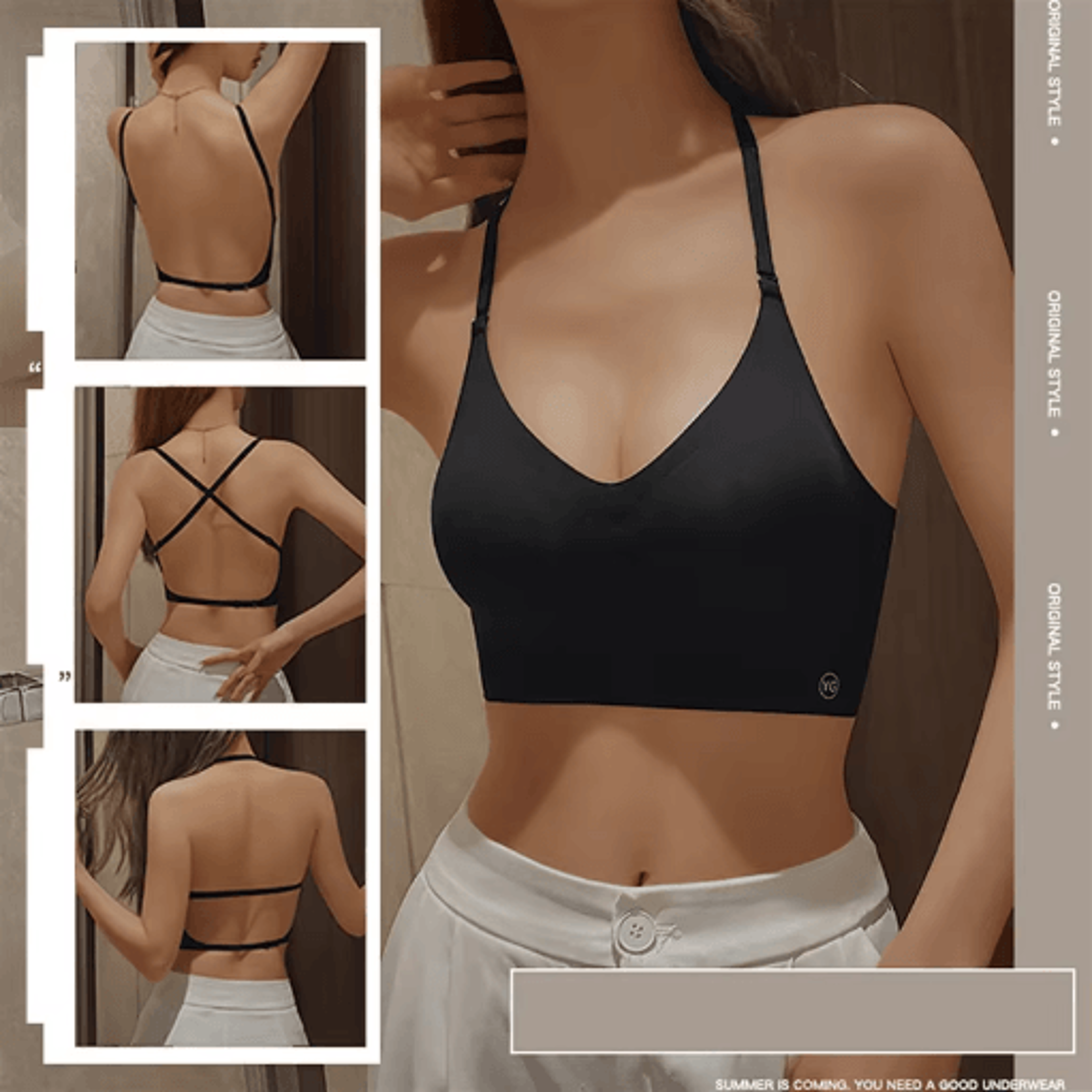 2024 invisible push up backless plunge bra seamless open back wedding lingerie