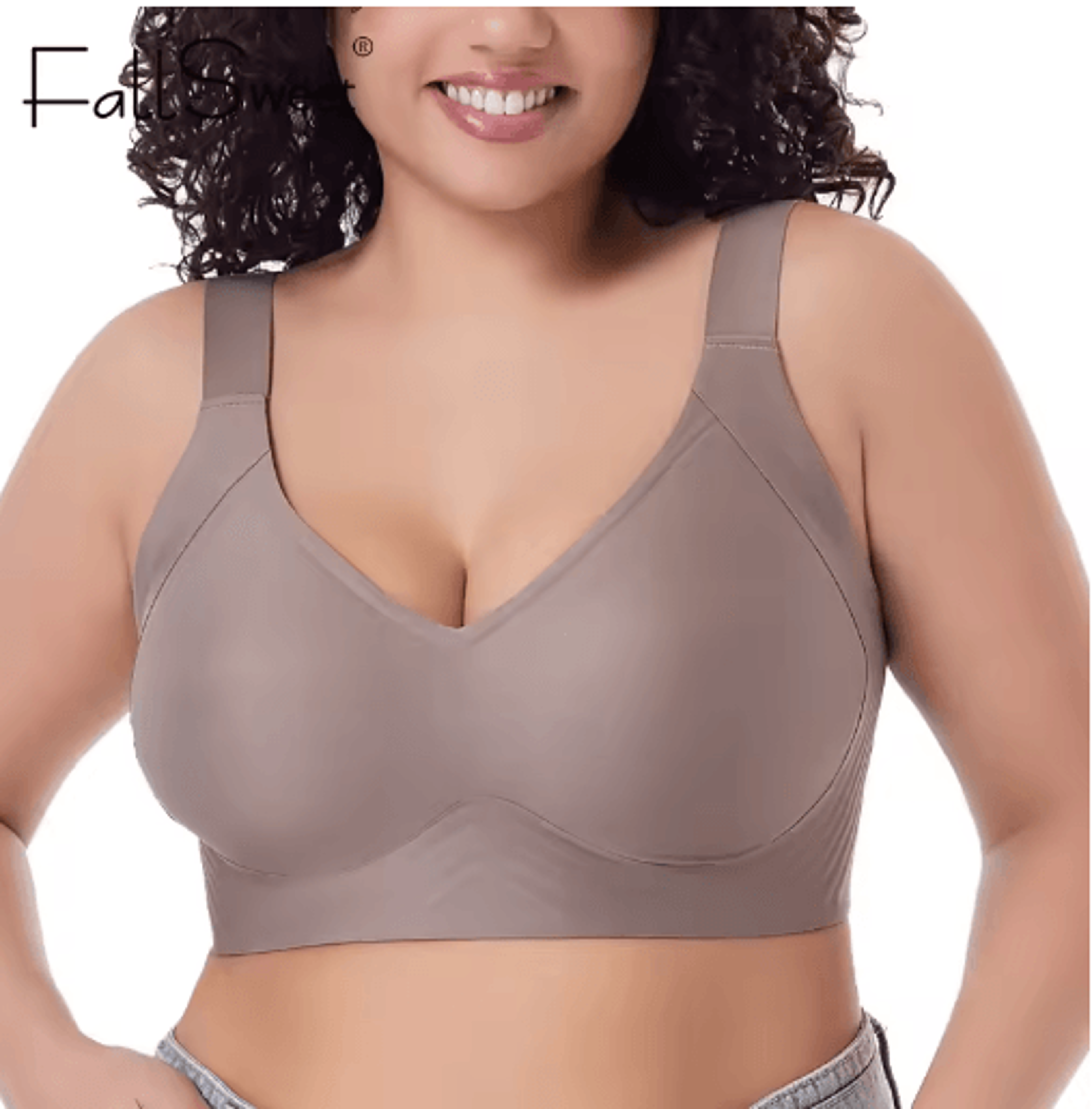 fallsweet plus size push up wireless seamless thin cup bralette m to 6xl