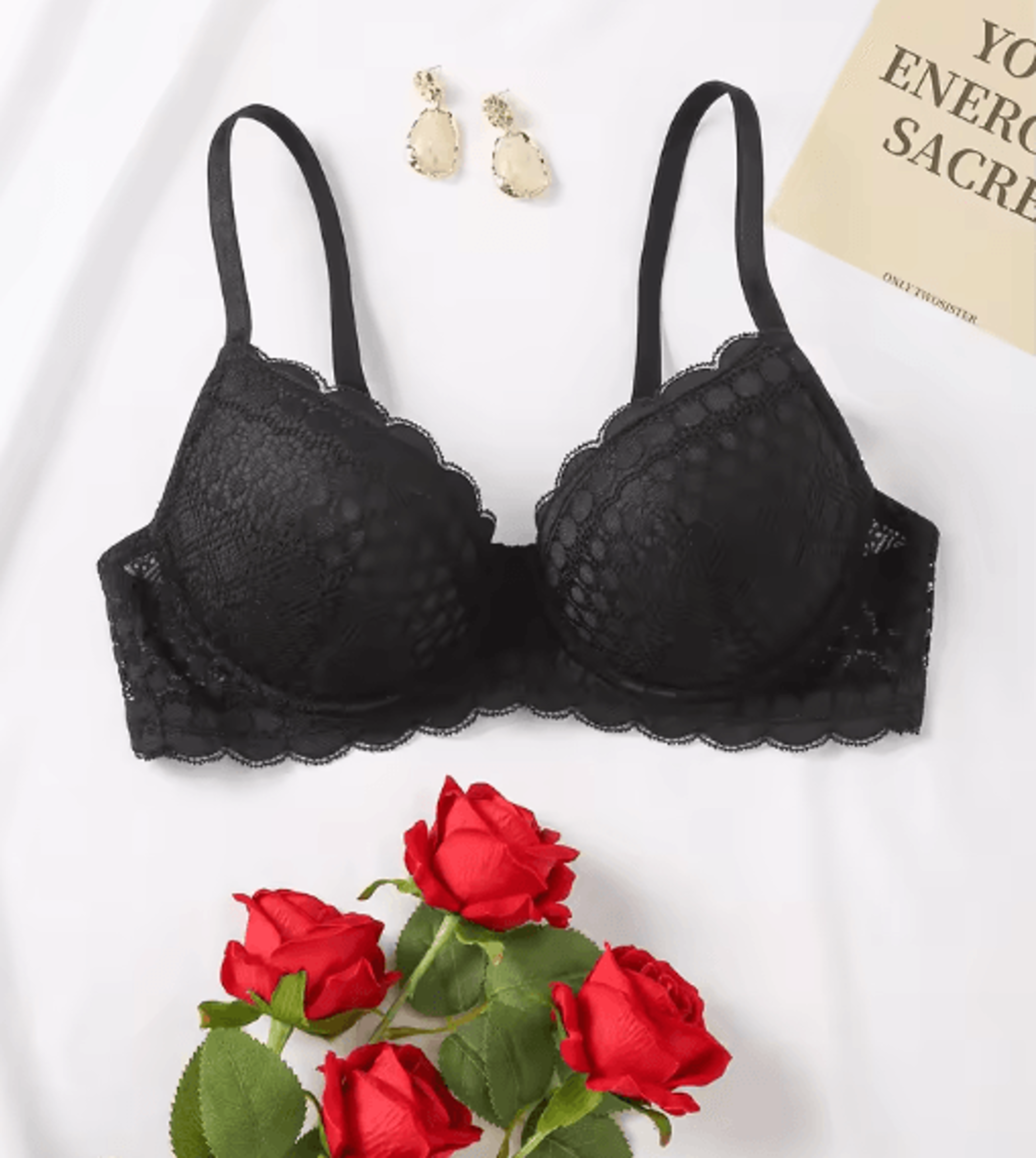 elegant lace push up underwire bra in multiple colors