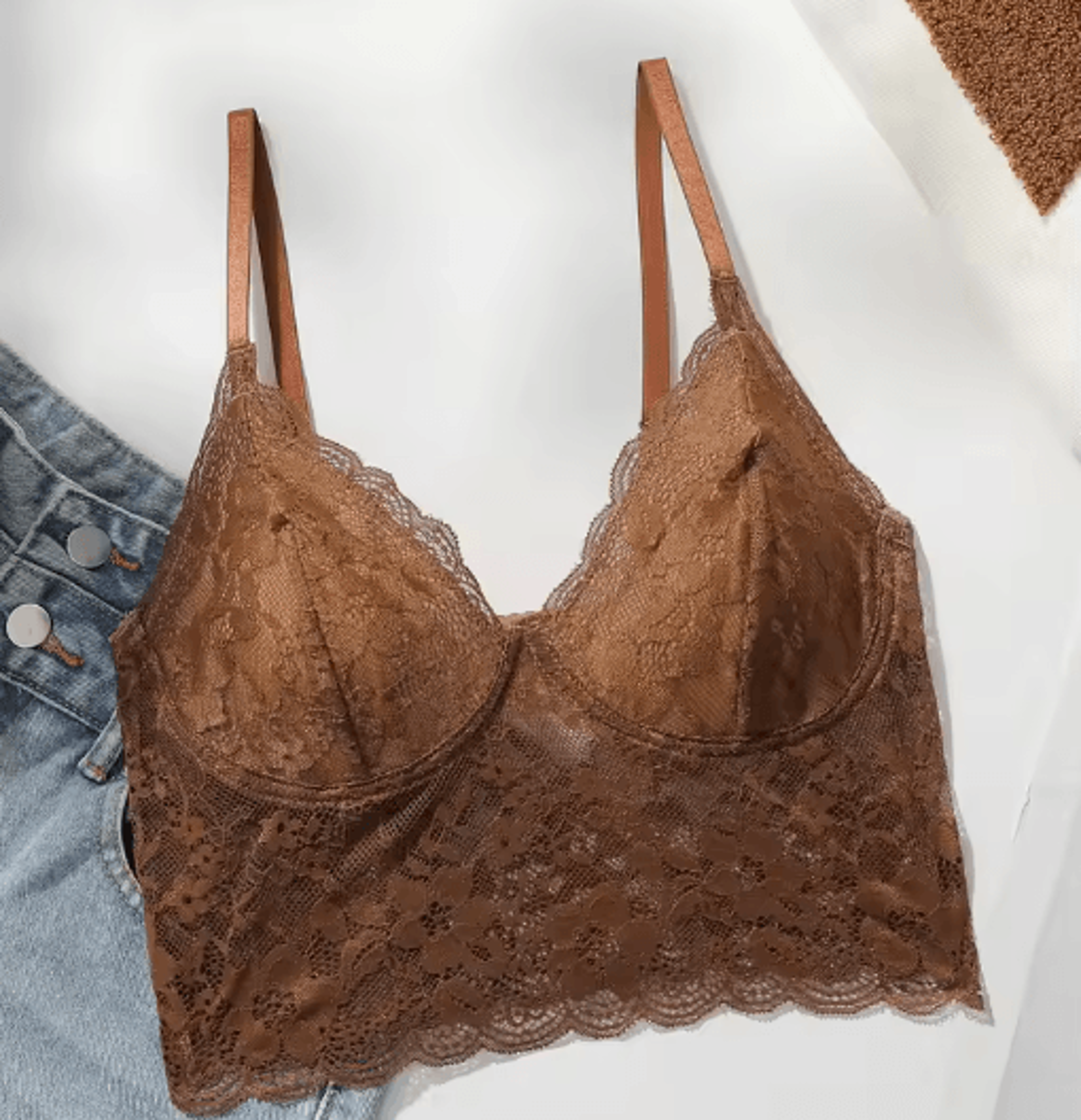 embroidered lace wireless push up bra with adjustable straps mr2641