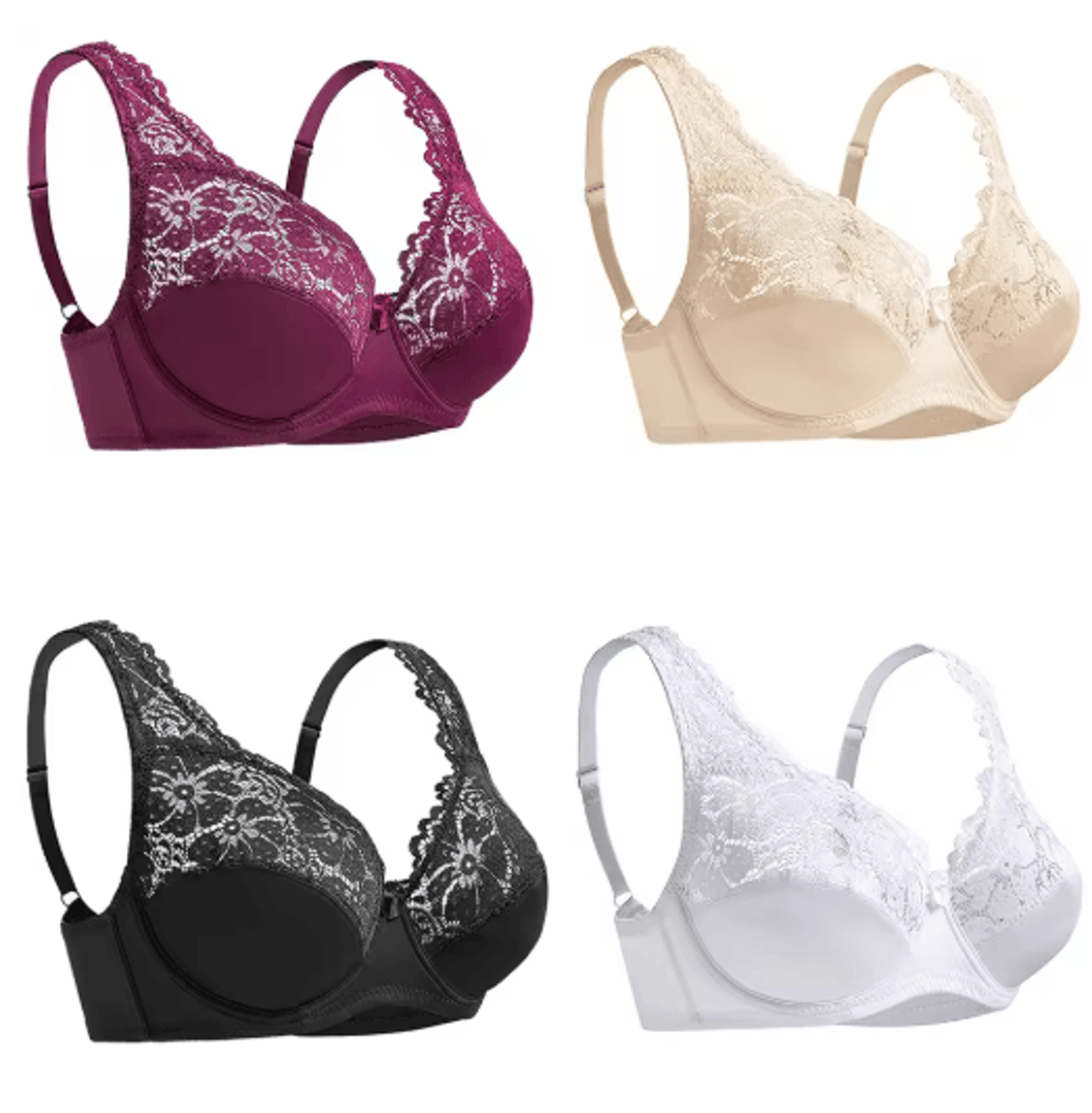 floral embroidered plunge lace bra for full support and confidence