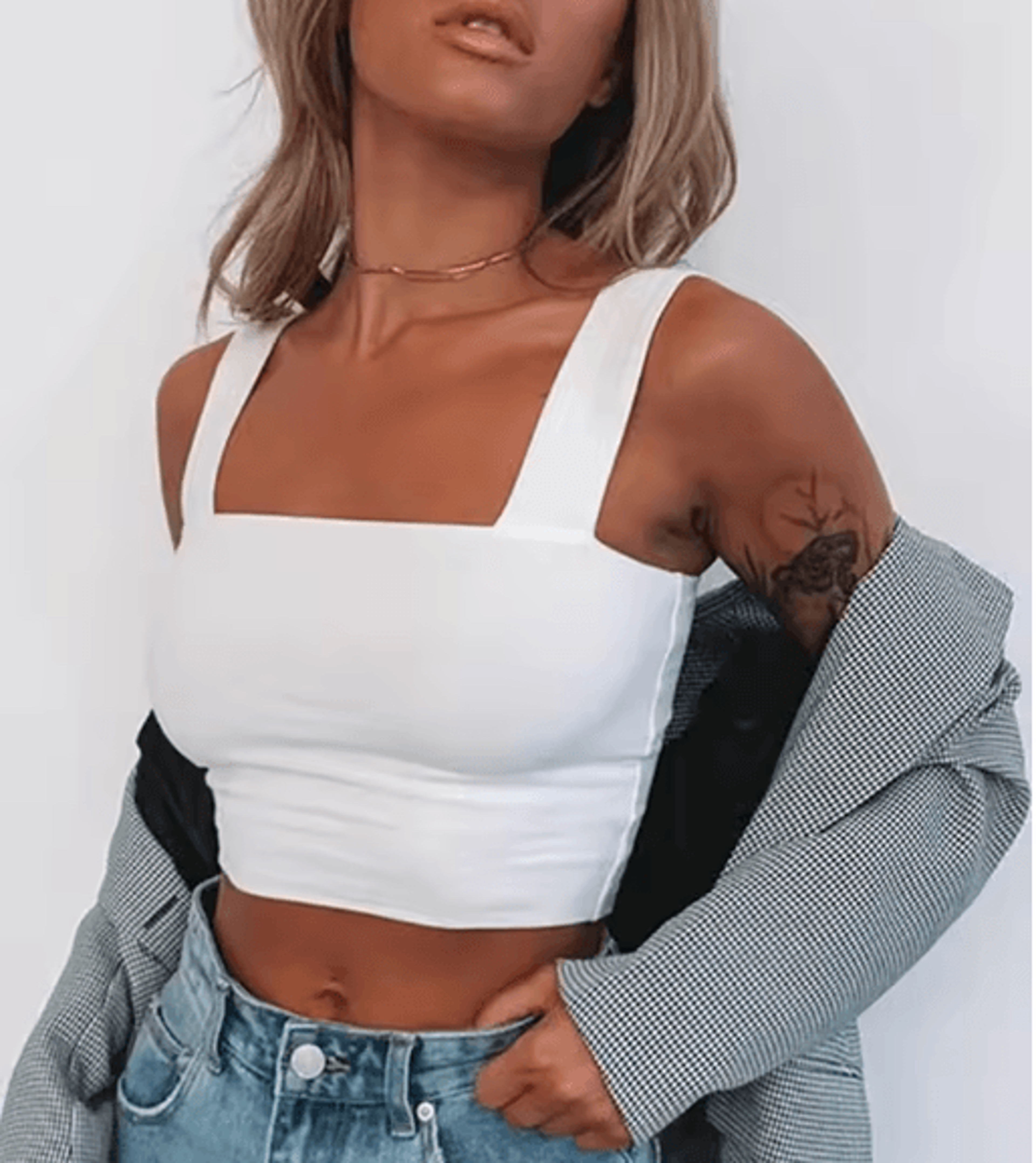 square neck backless summer crop top – casual off shoulder cami for women