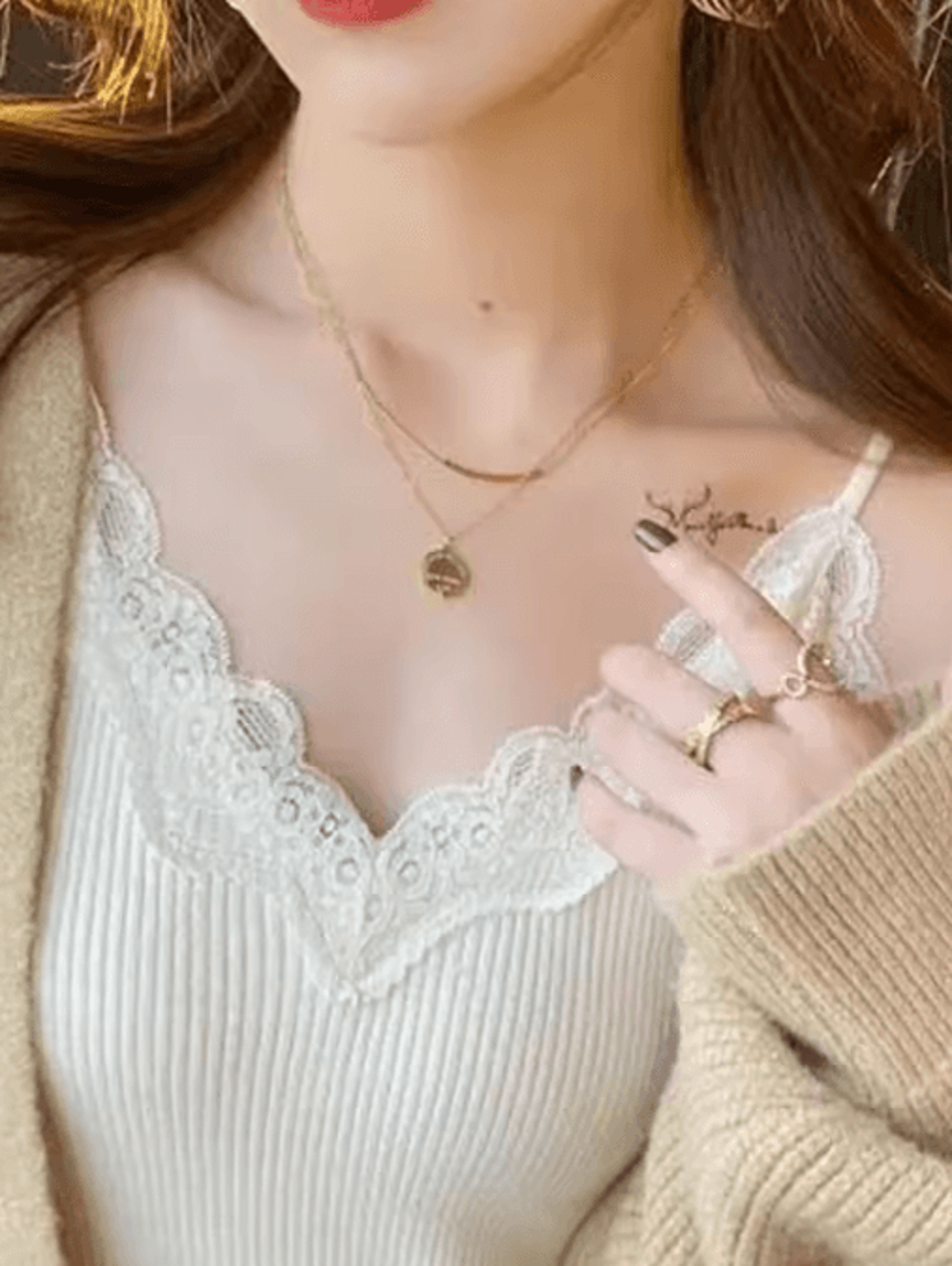 lace cropped coquette tank – korean style y2k summer cami for women