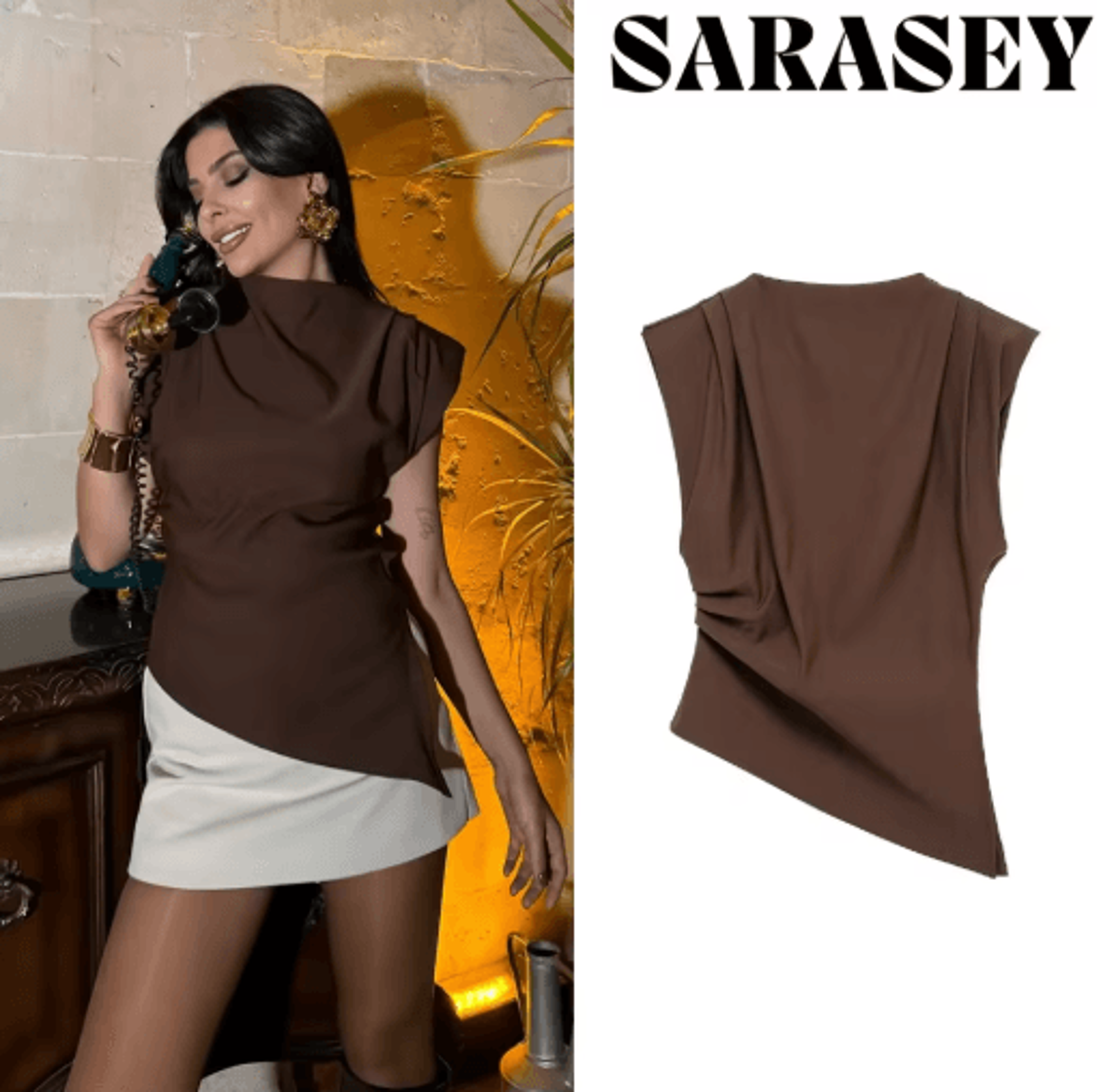 asymmetric ruched sleeve slim fit tank top for women stretchy breathable office party blouse