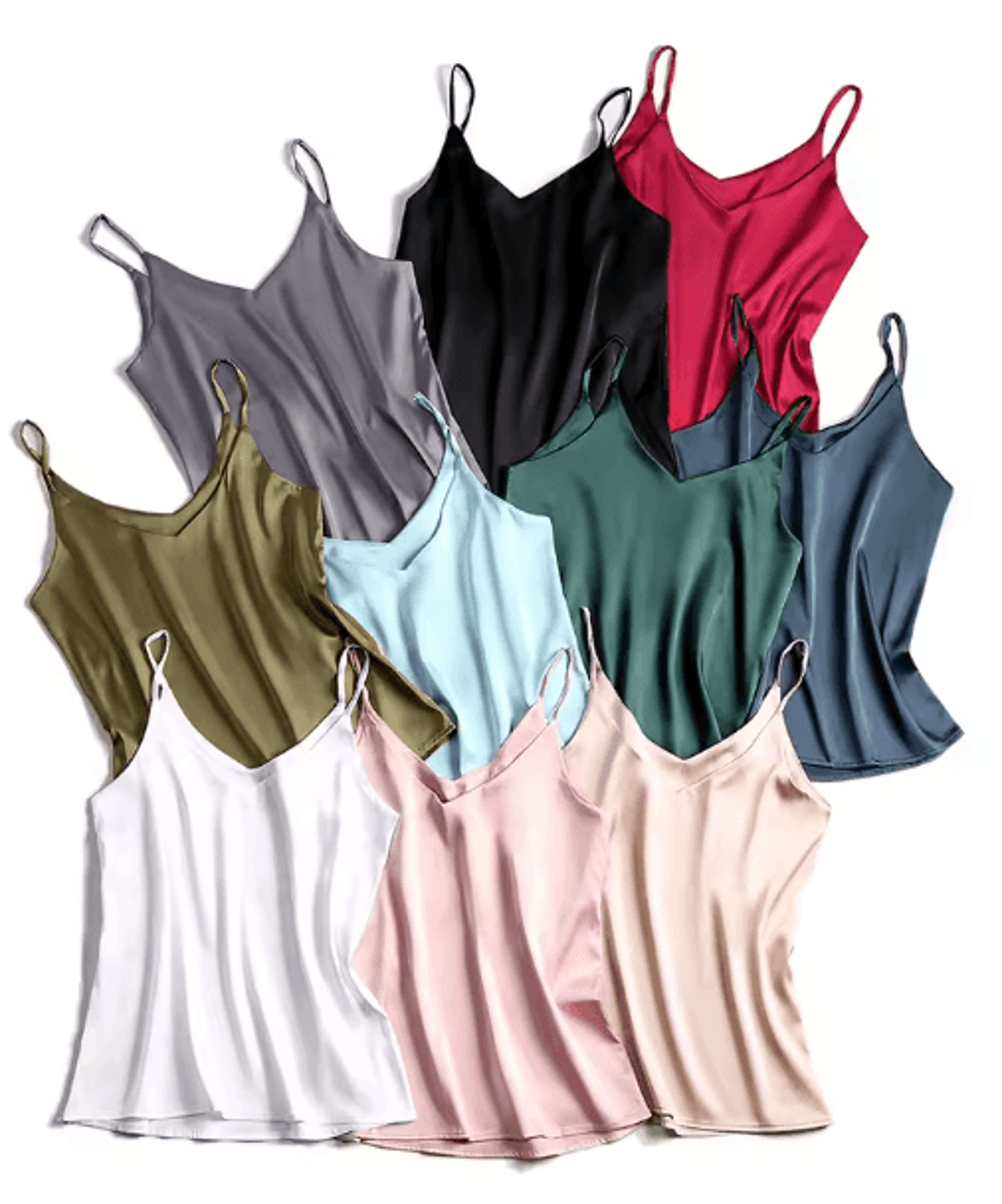 spaghetti strap cami satin tank top summer camisole