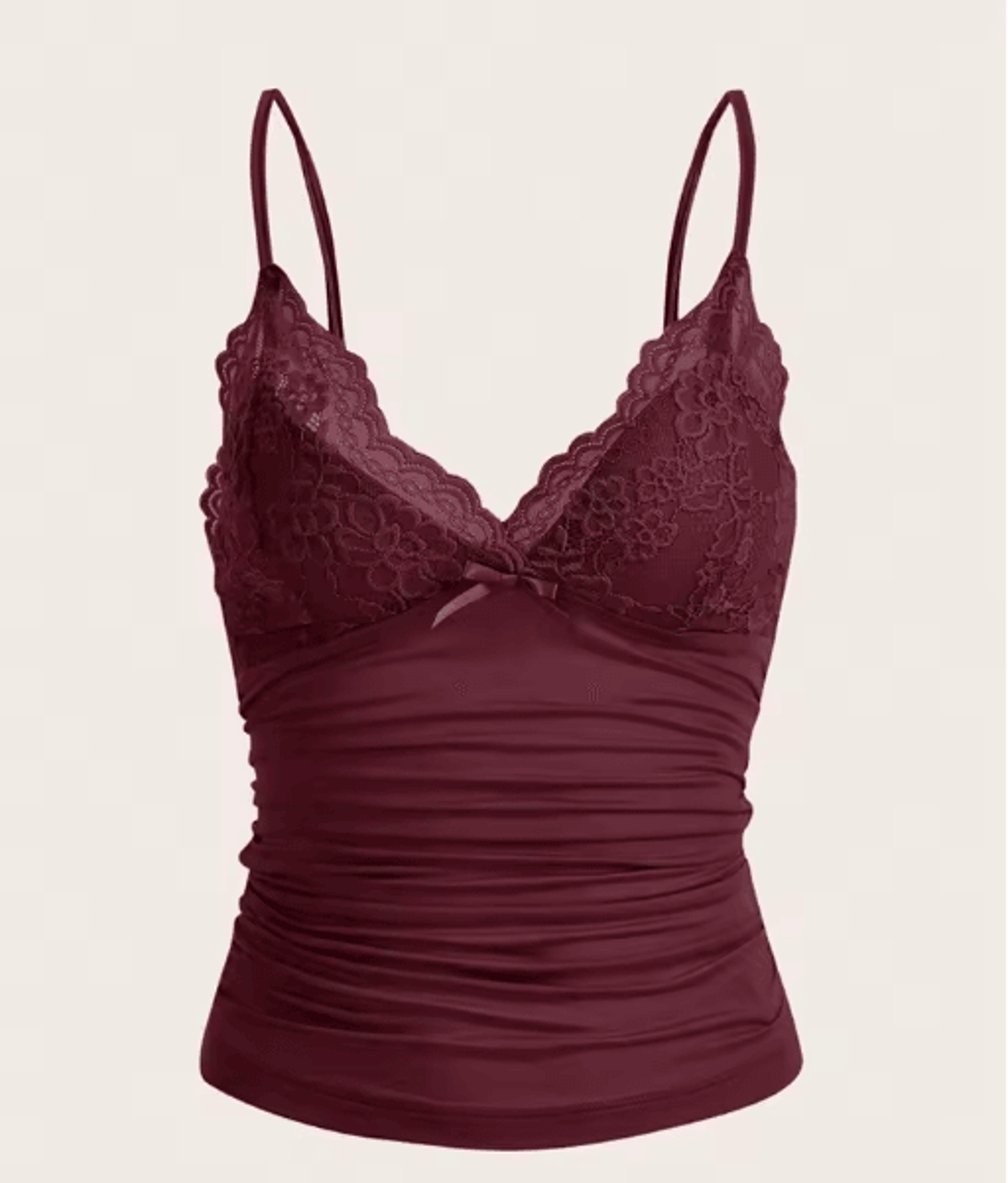 y2k contrast lace bow crop cami ruched backless grunge punk top