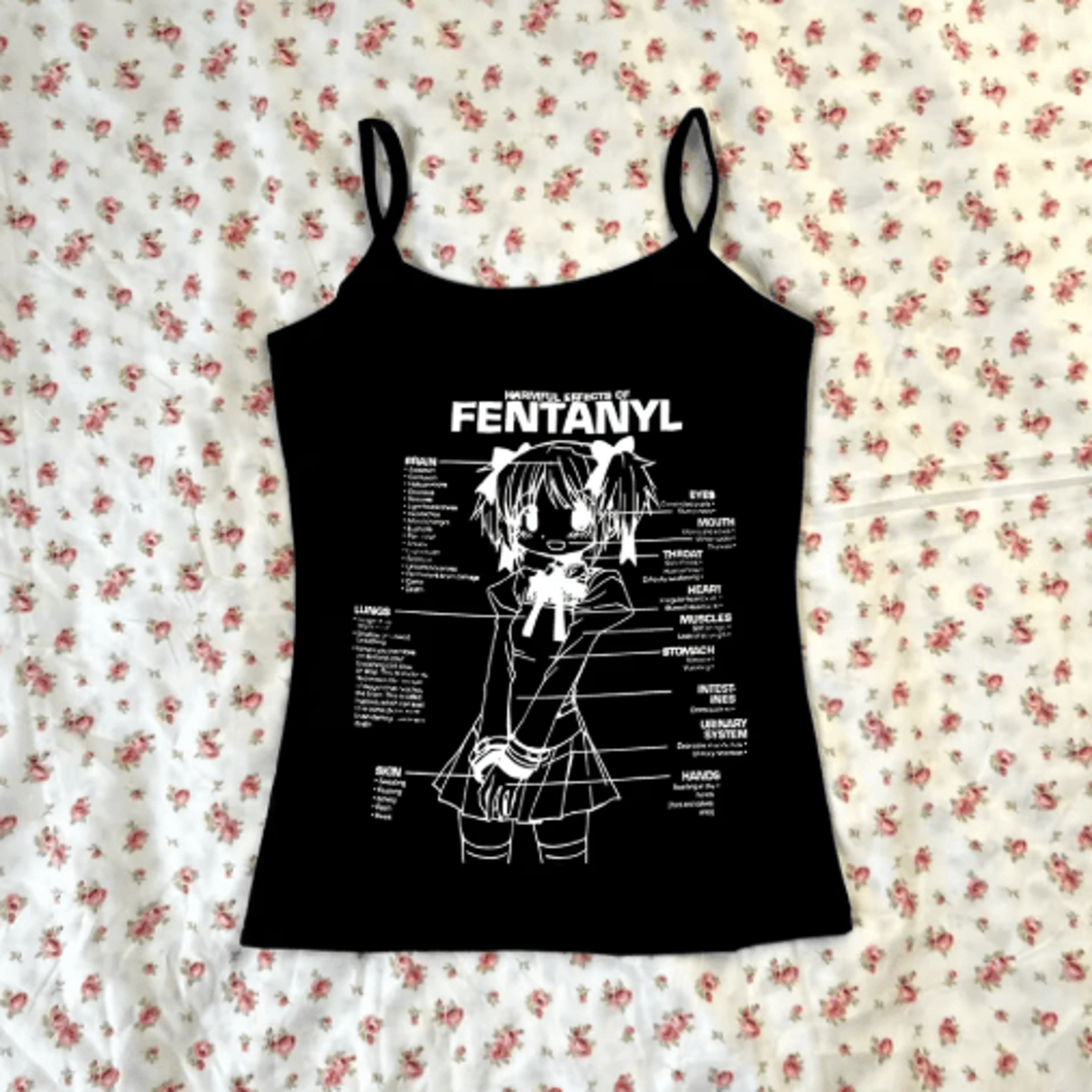 streetwear cartoon graphic crop top vintage gothic corset cami