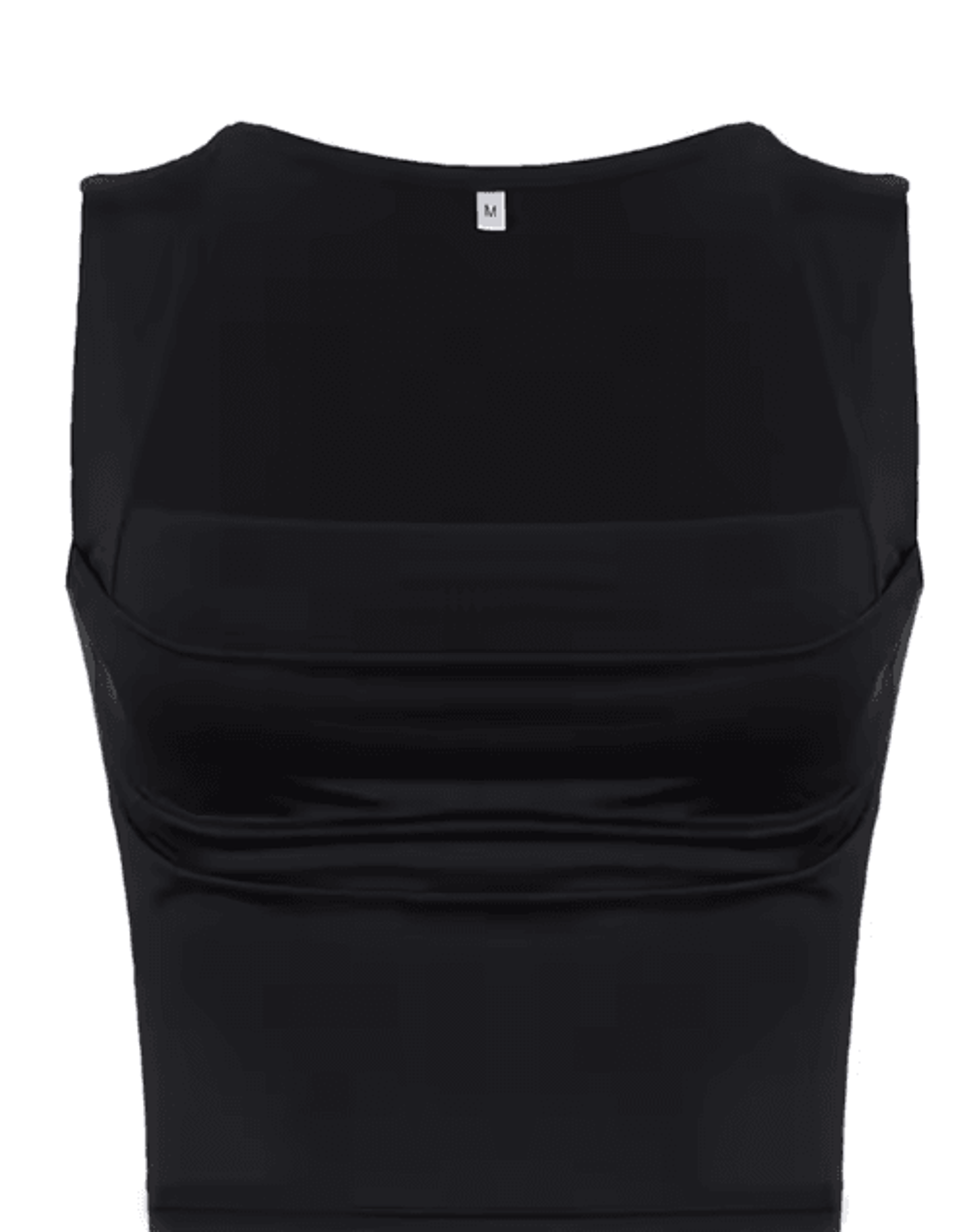 womens square neck low cut camisole pleated slim fit summer top