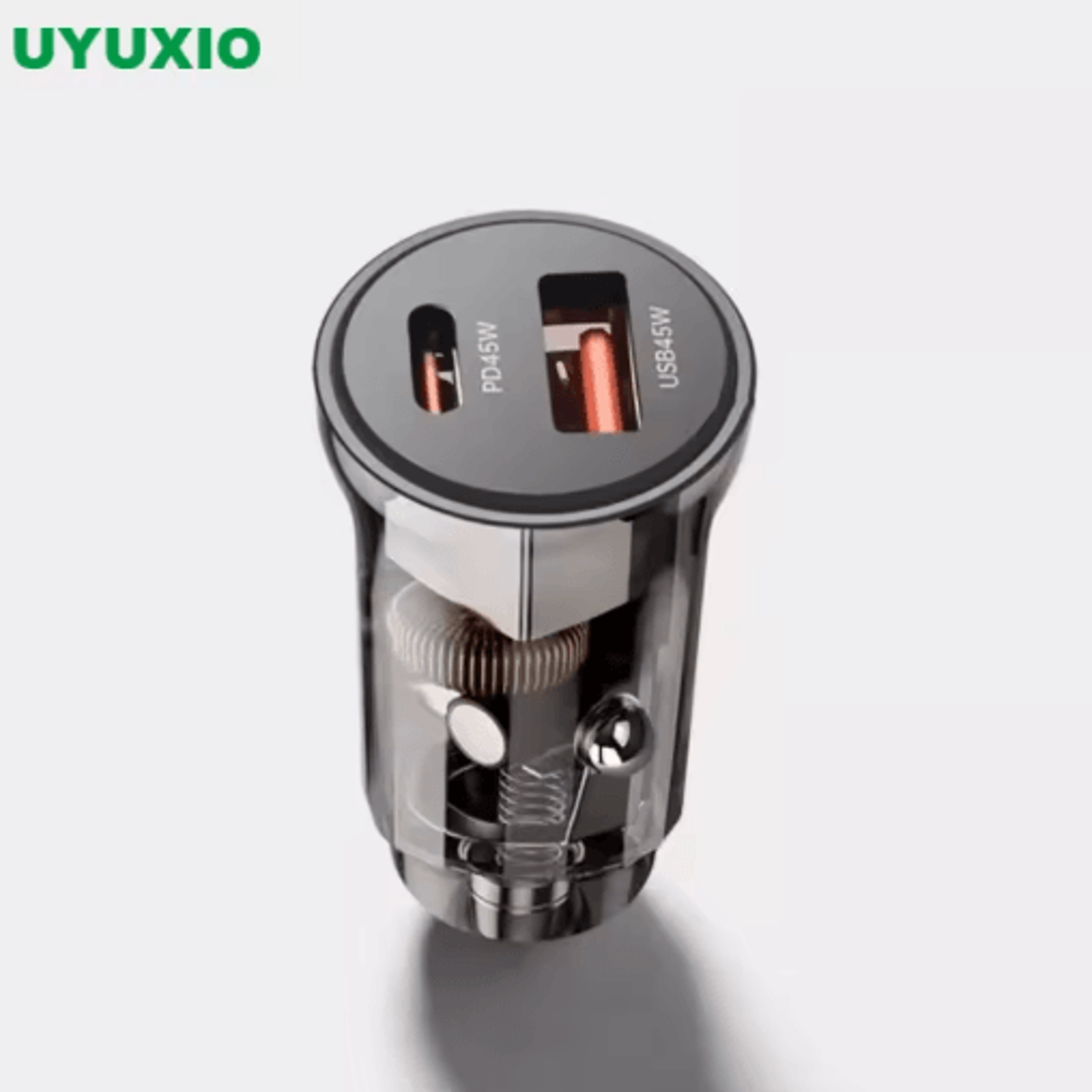 transparent 30w pd usb c car charger super fast type c adapter