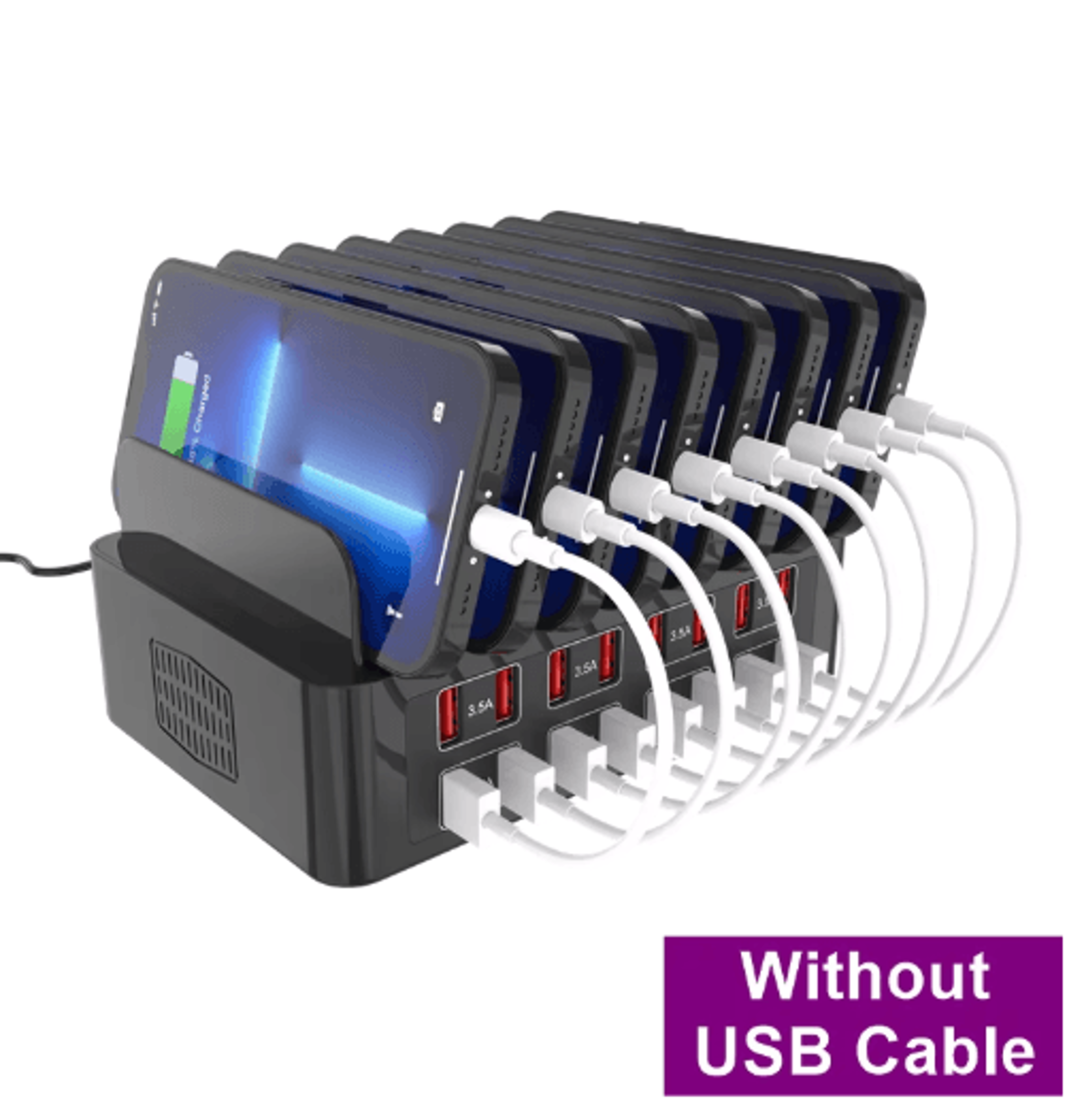 150w 16 port usb-c fast charging station stand for phones and tablets