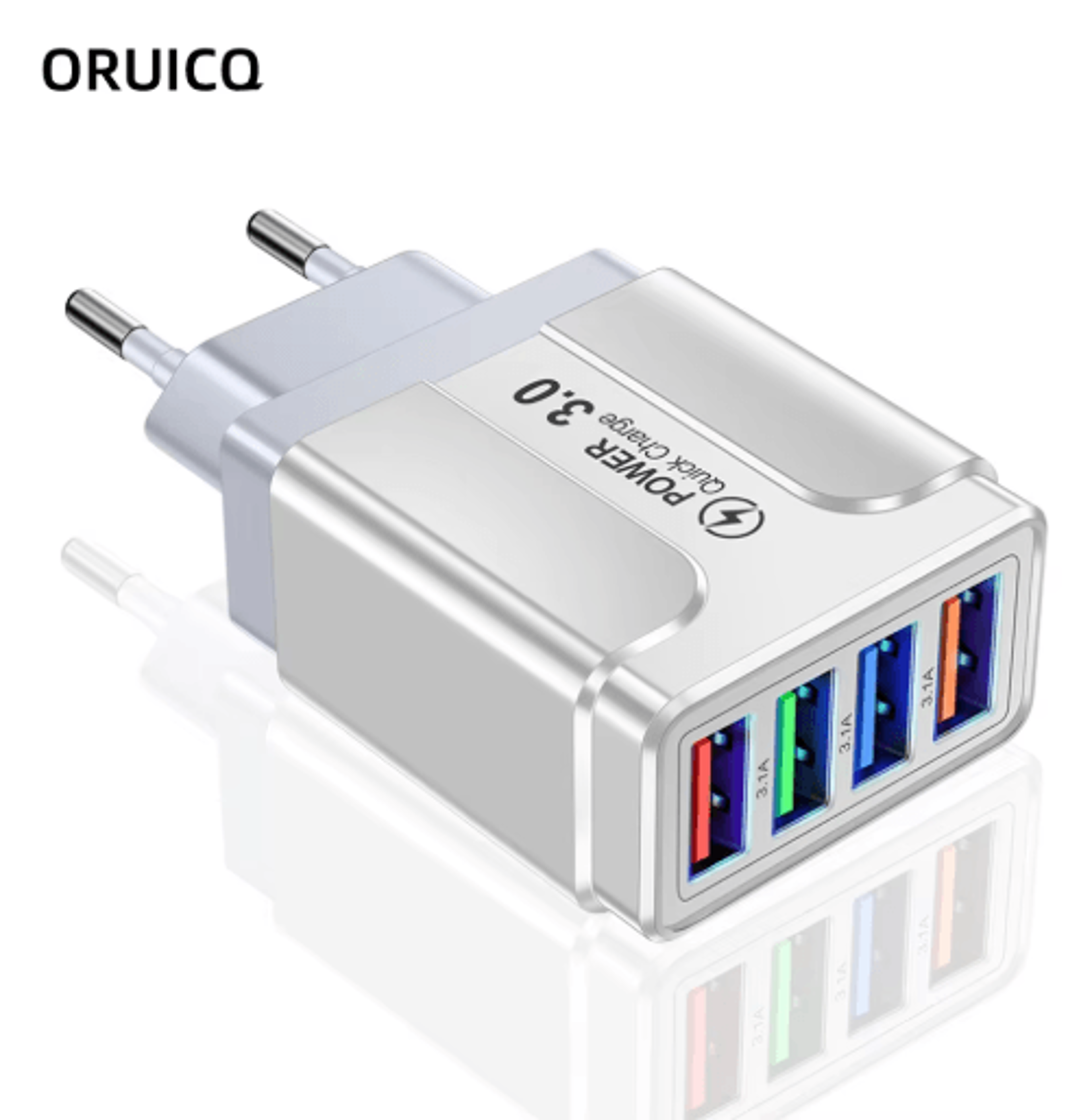 4 port quick charge 3.0 usb wall charger with eu us plug