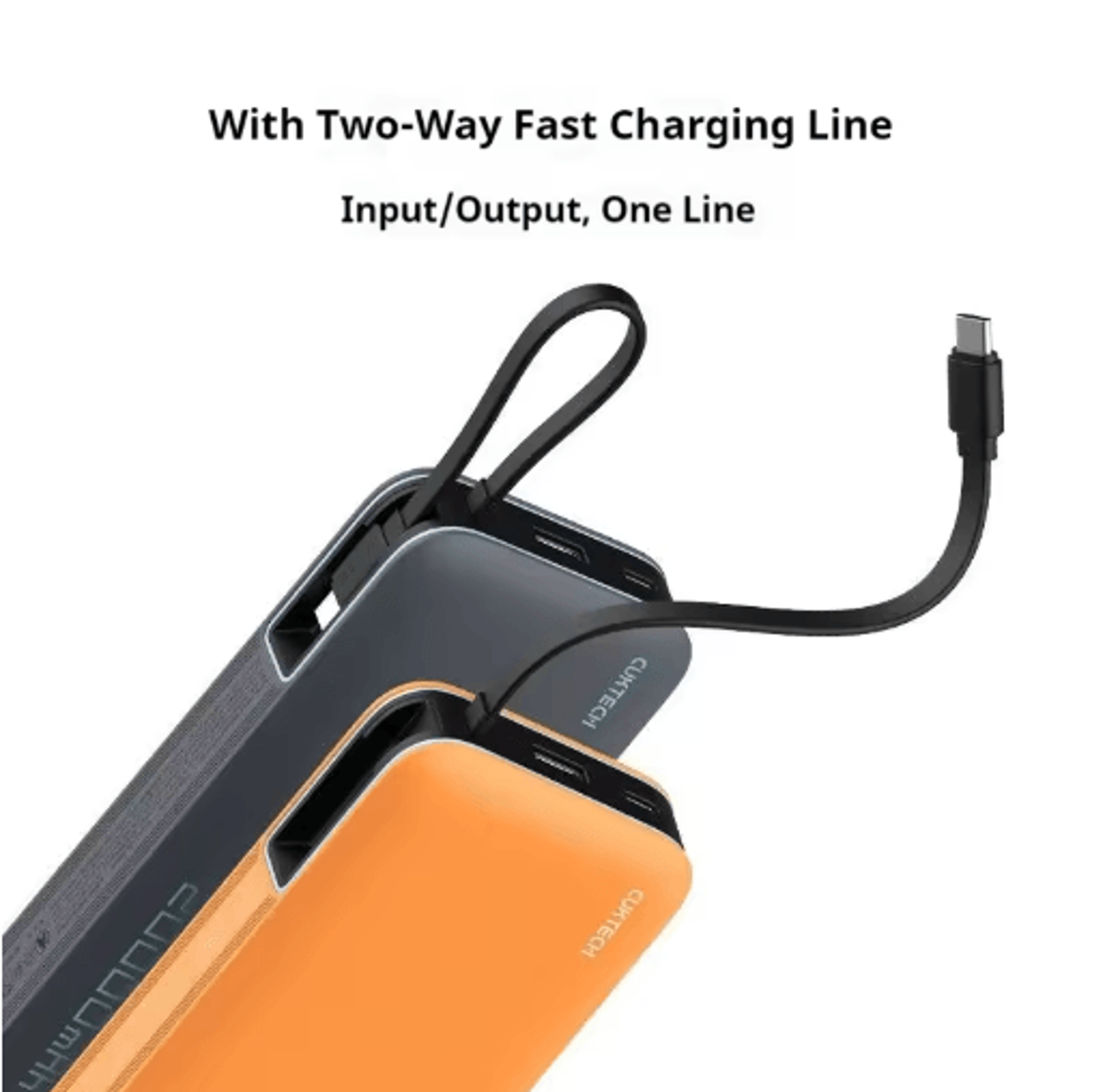 cuktech cp25 20000mah 55w two-way fast charging power bank with built-in cable