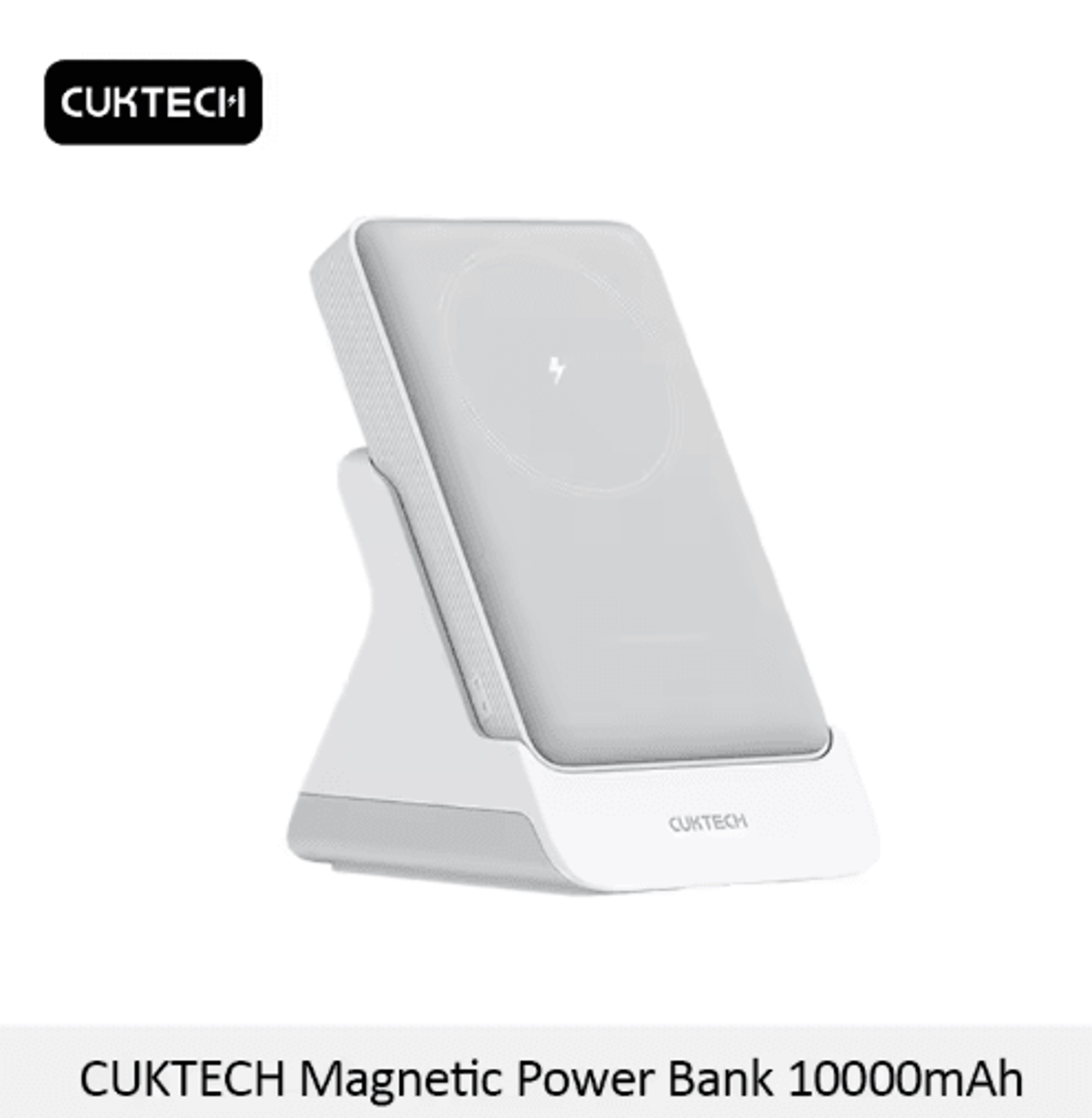 cuktech wpb100n magnetic power bank 10000mah with charging base and 7.5w wireless charging