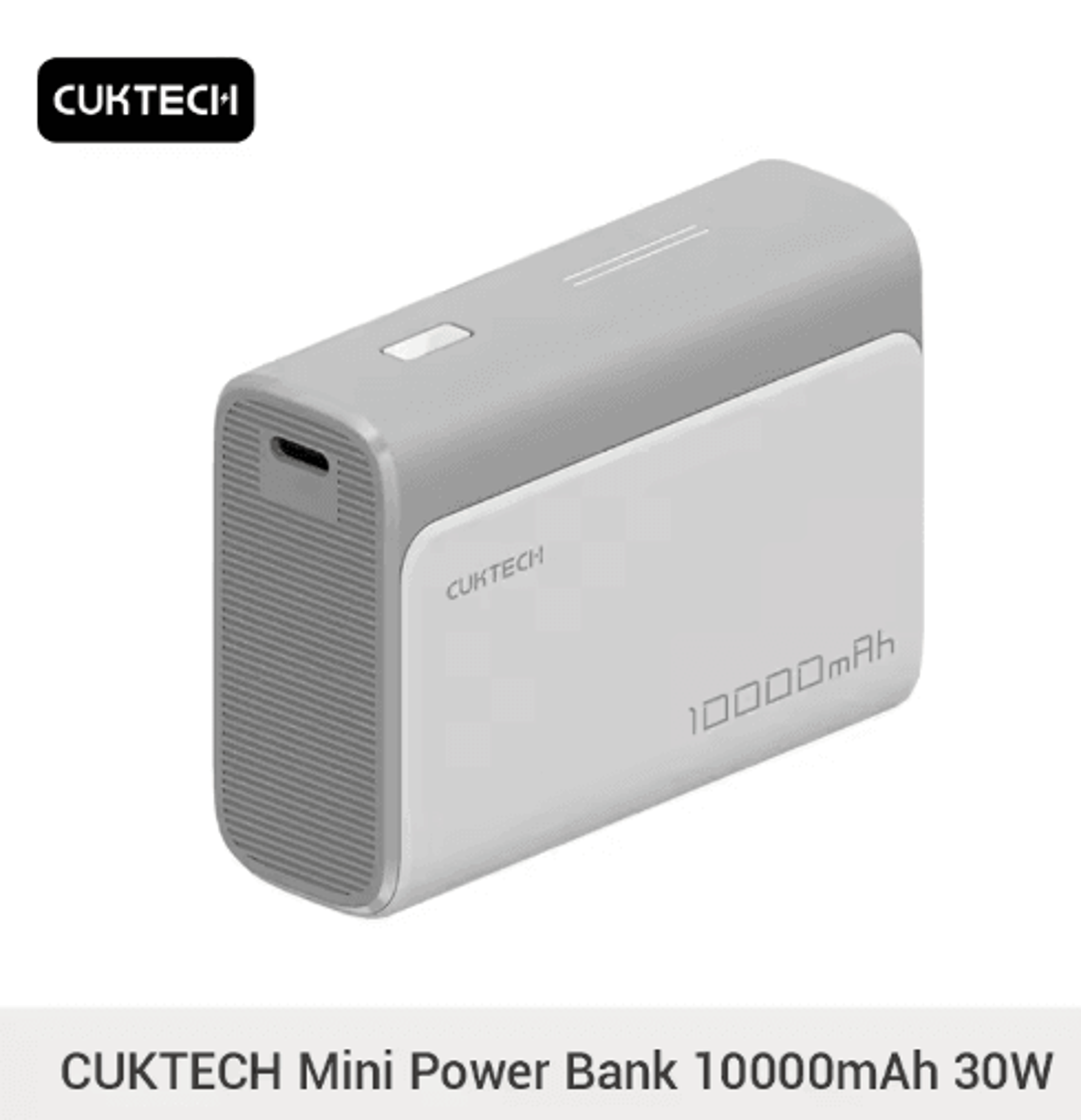 cuktech pb100s 10000mah pocket power bank 30w usb c two-way fast charging