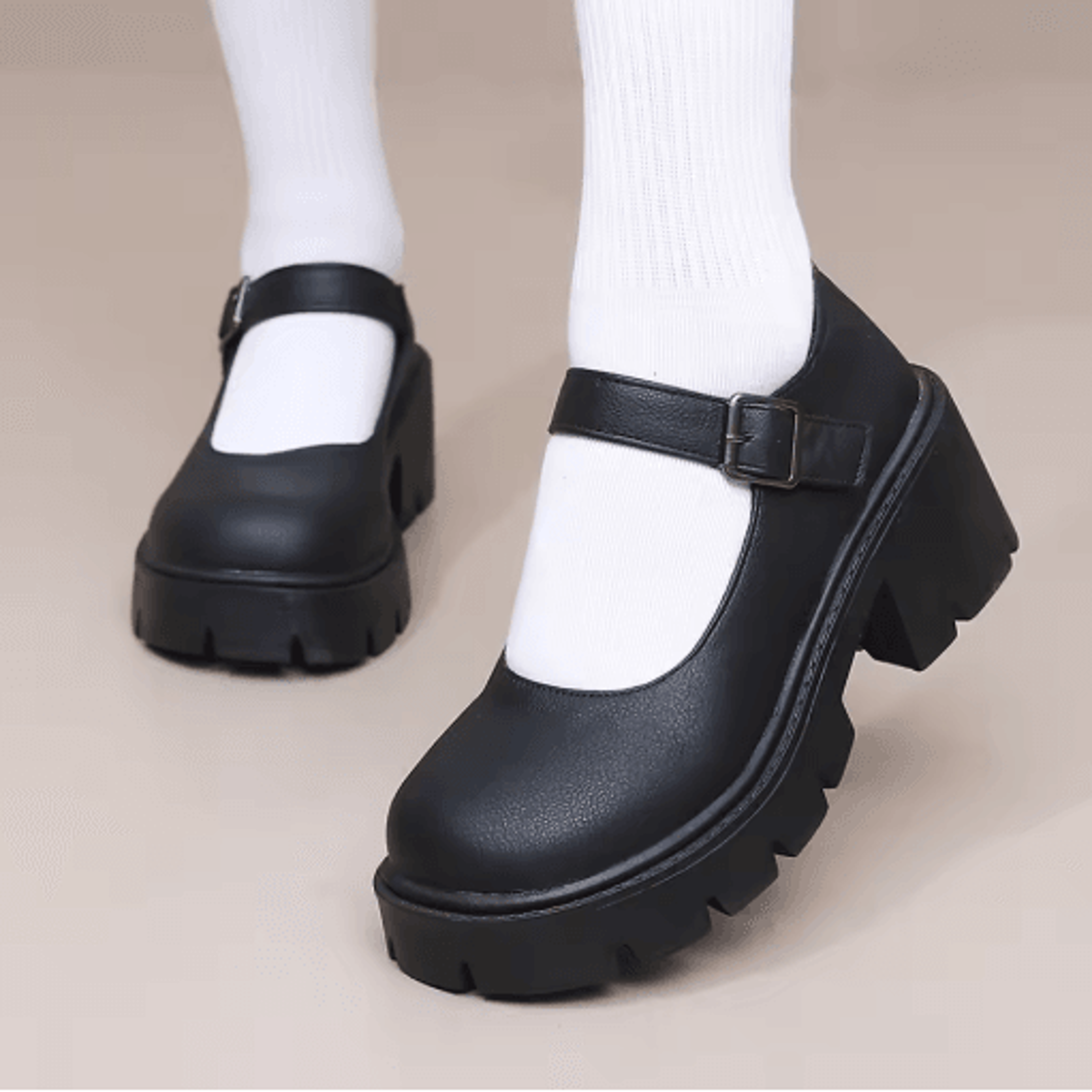 vintage pu leather lolita platform mary janes japanese style chunky heel pumps up to size 42