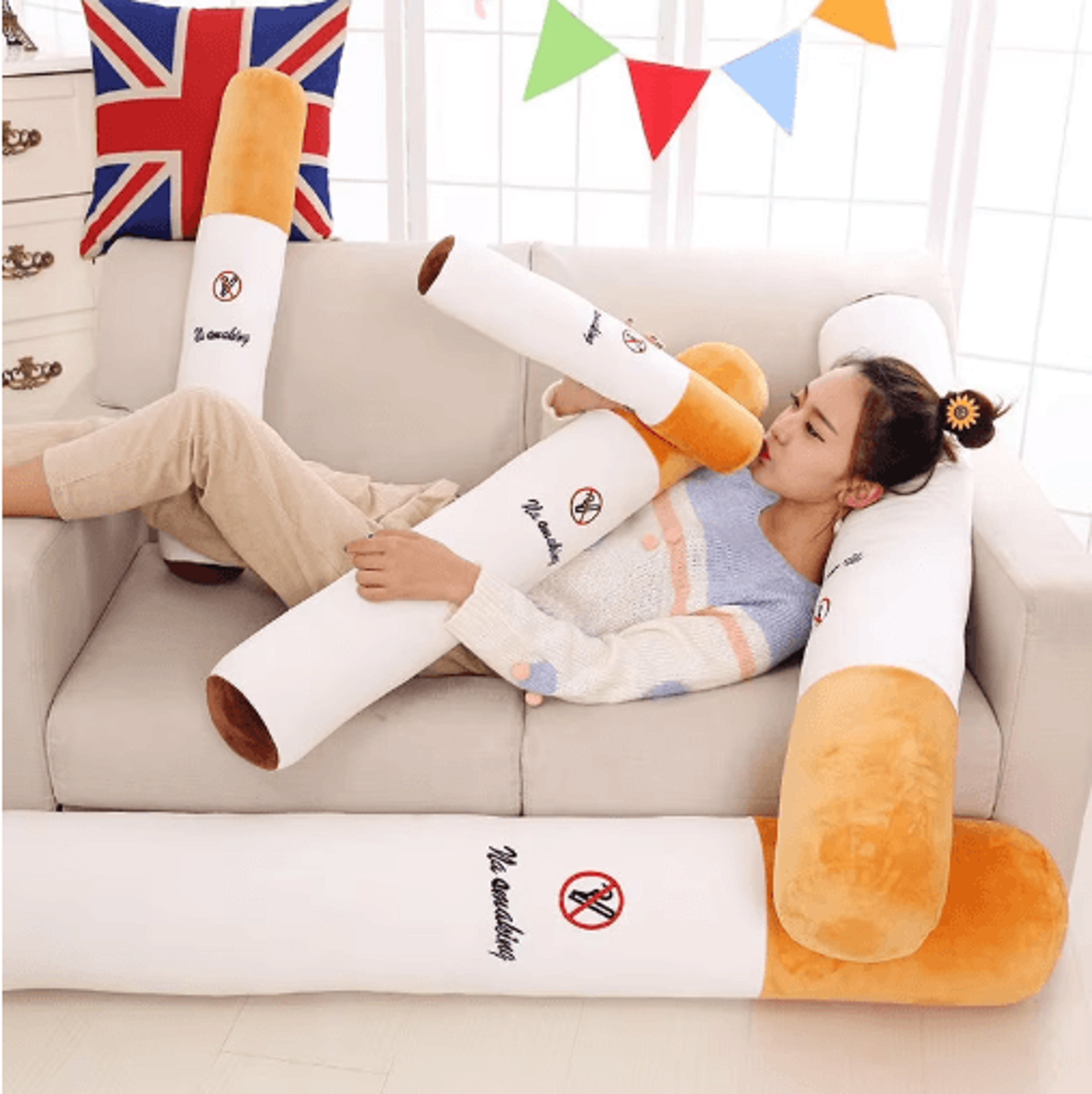 creative cigarette plush pillow – novelty sleeping cushion & funny birthday gift