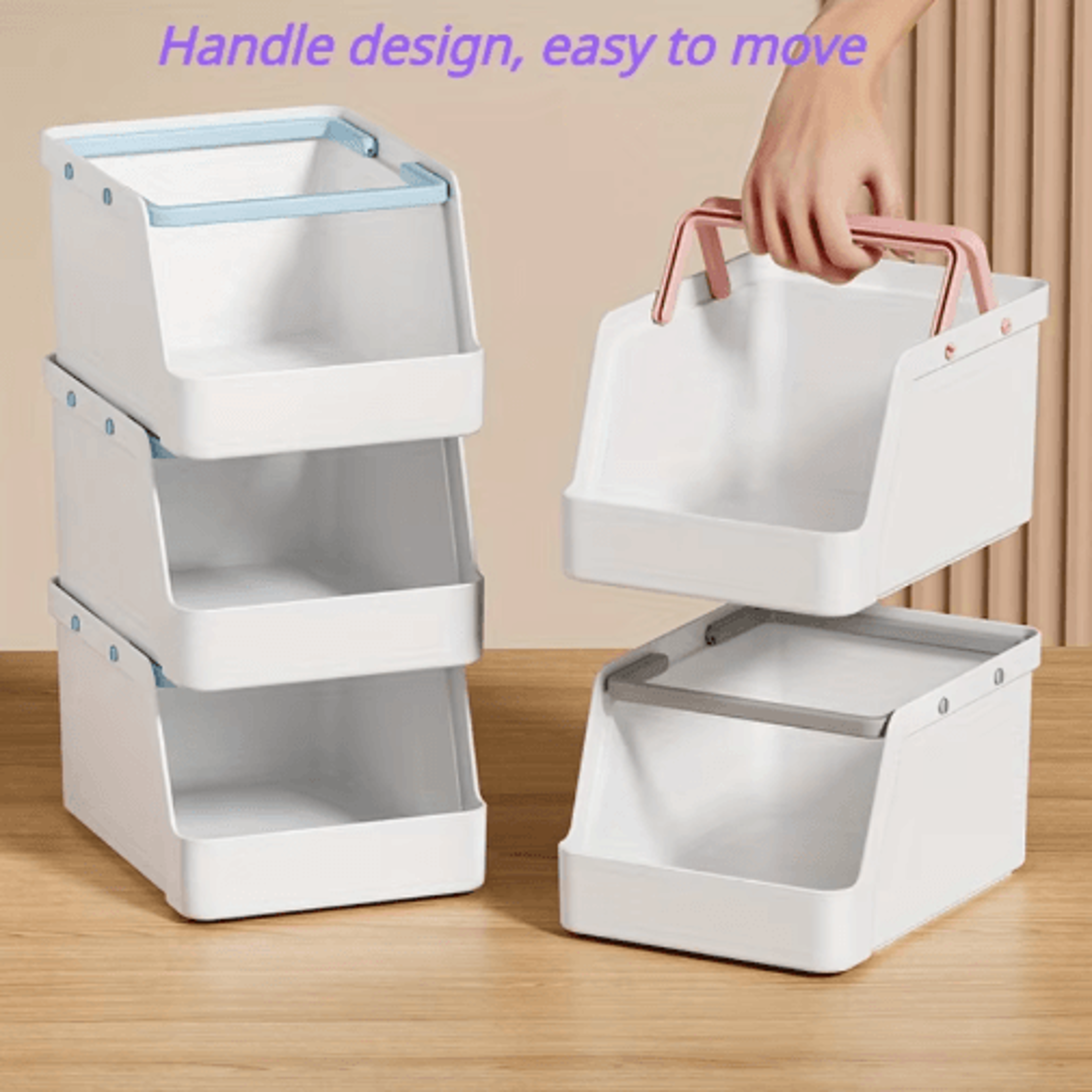 stackable pp plastic storage box desktop drawer organizer set