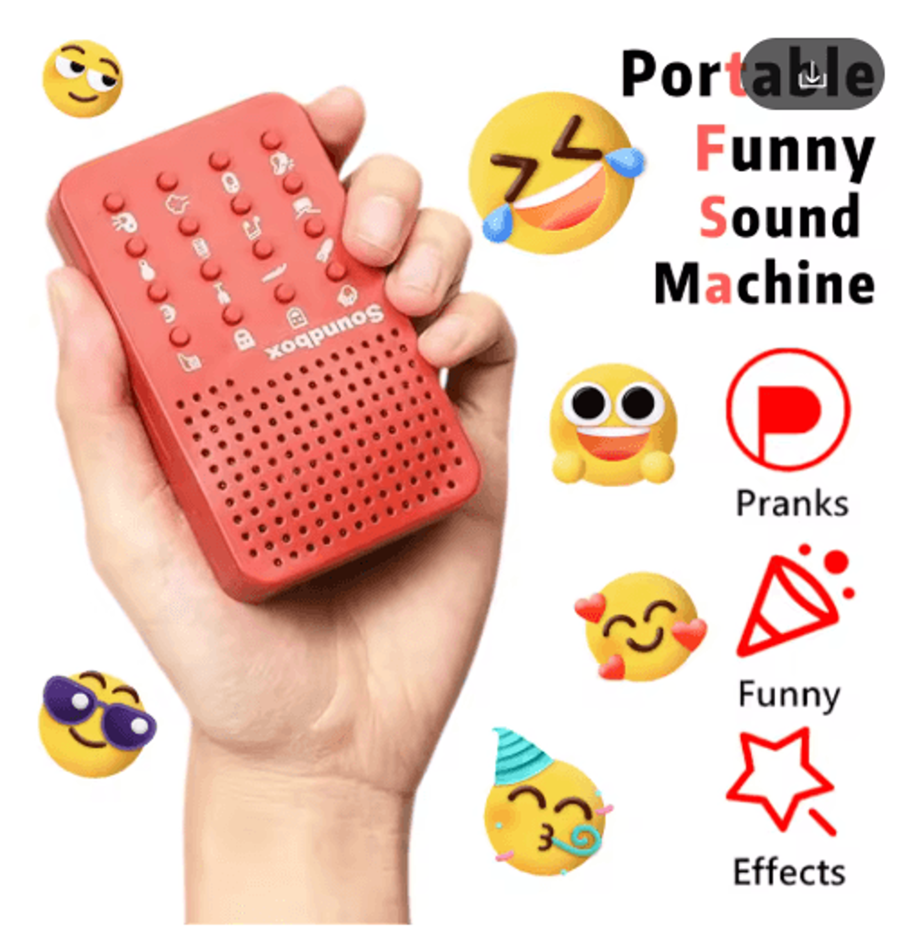 portable electronic party sound effects machine with 16 funny sounds