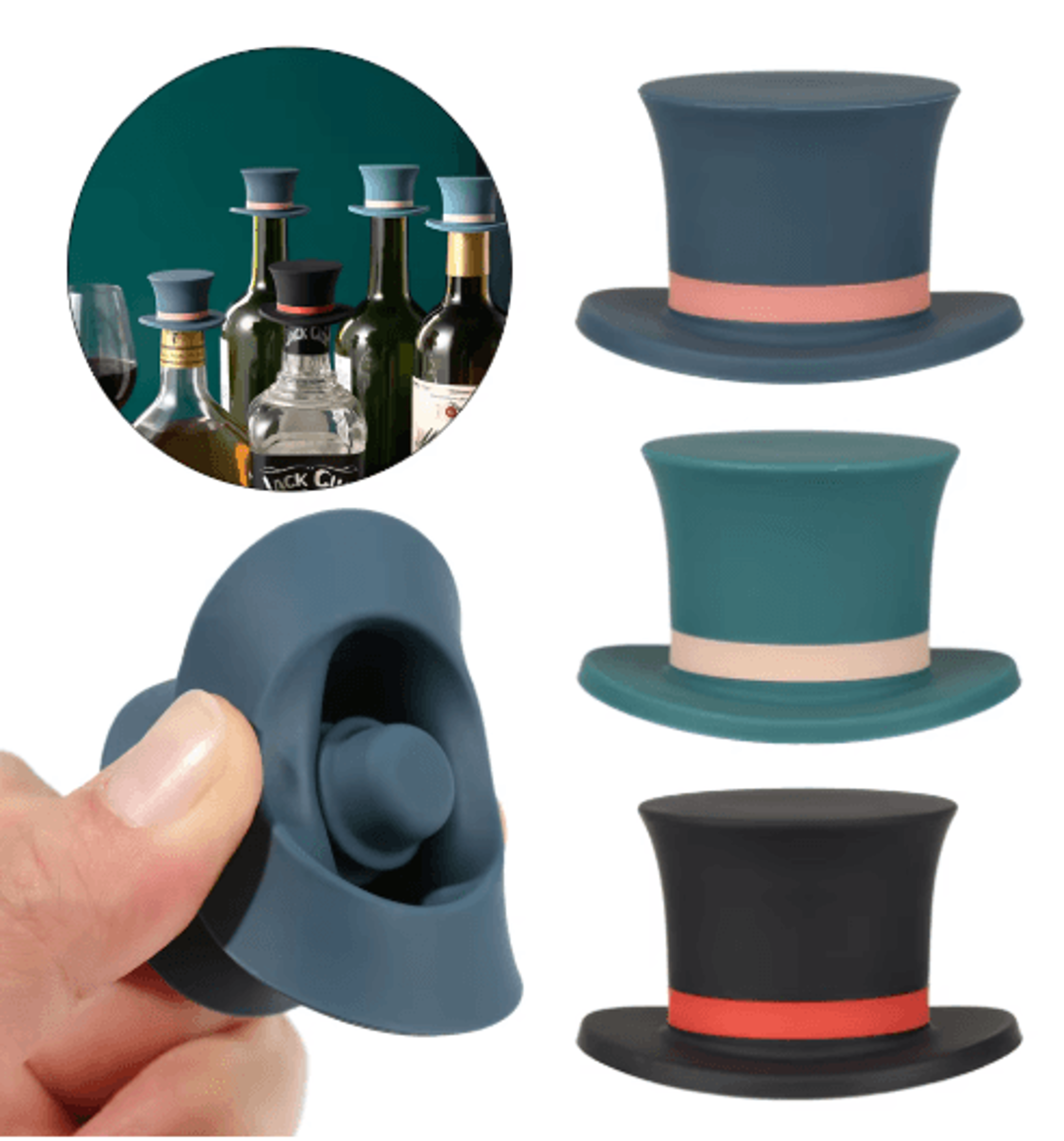 silicone vacuum wine and champagne bottle stopper plug