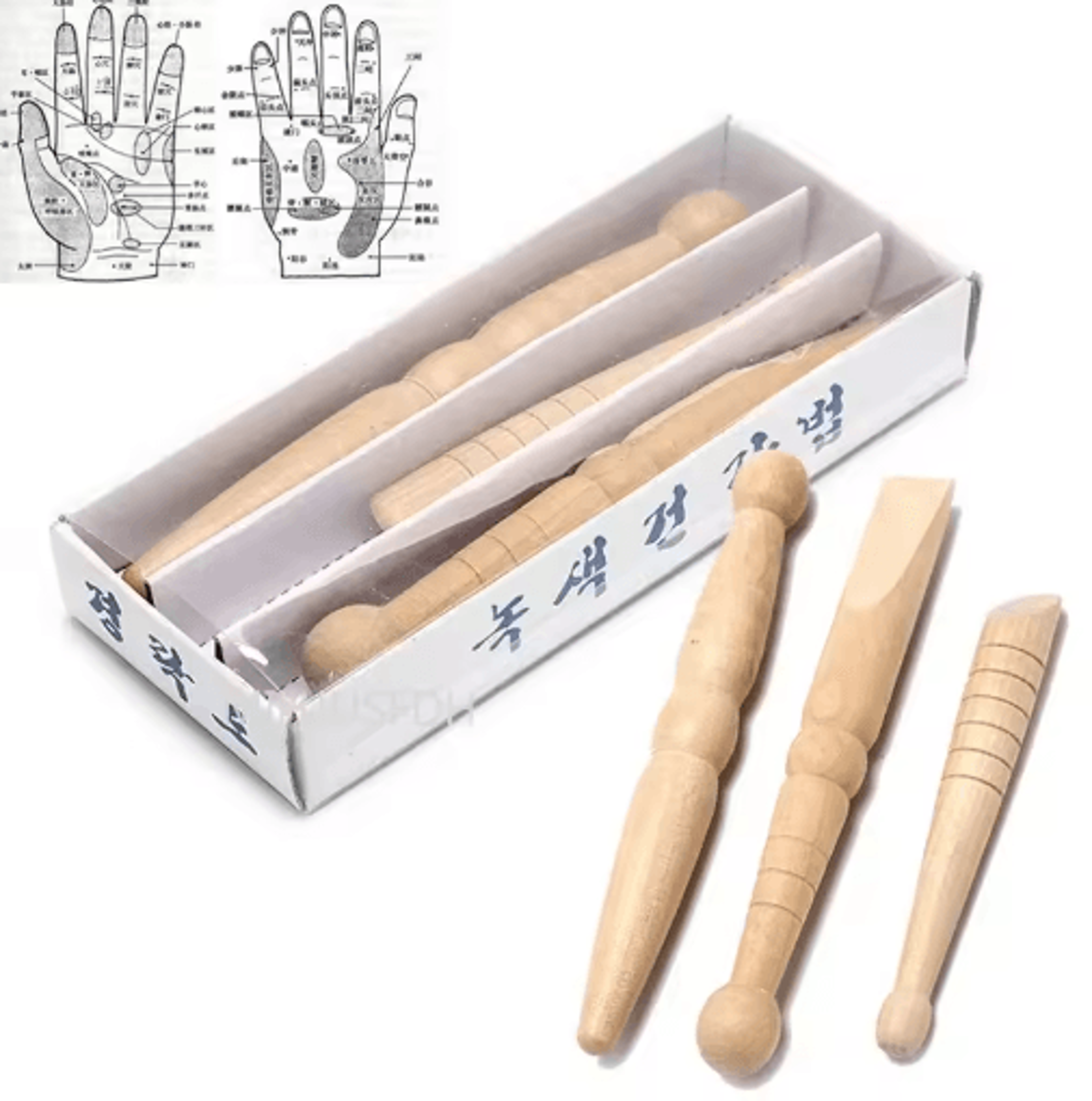 natural wooden foot and body massage stick for reflexology and muscle relief