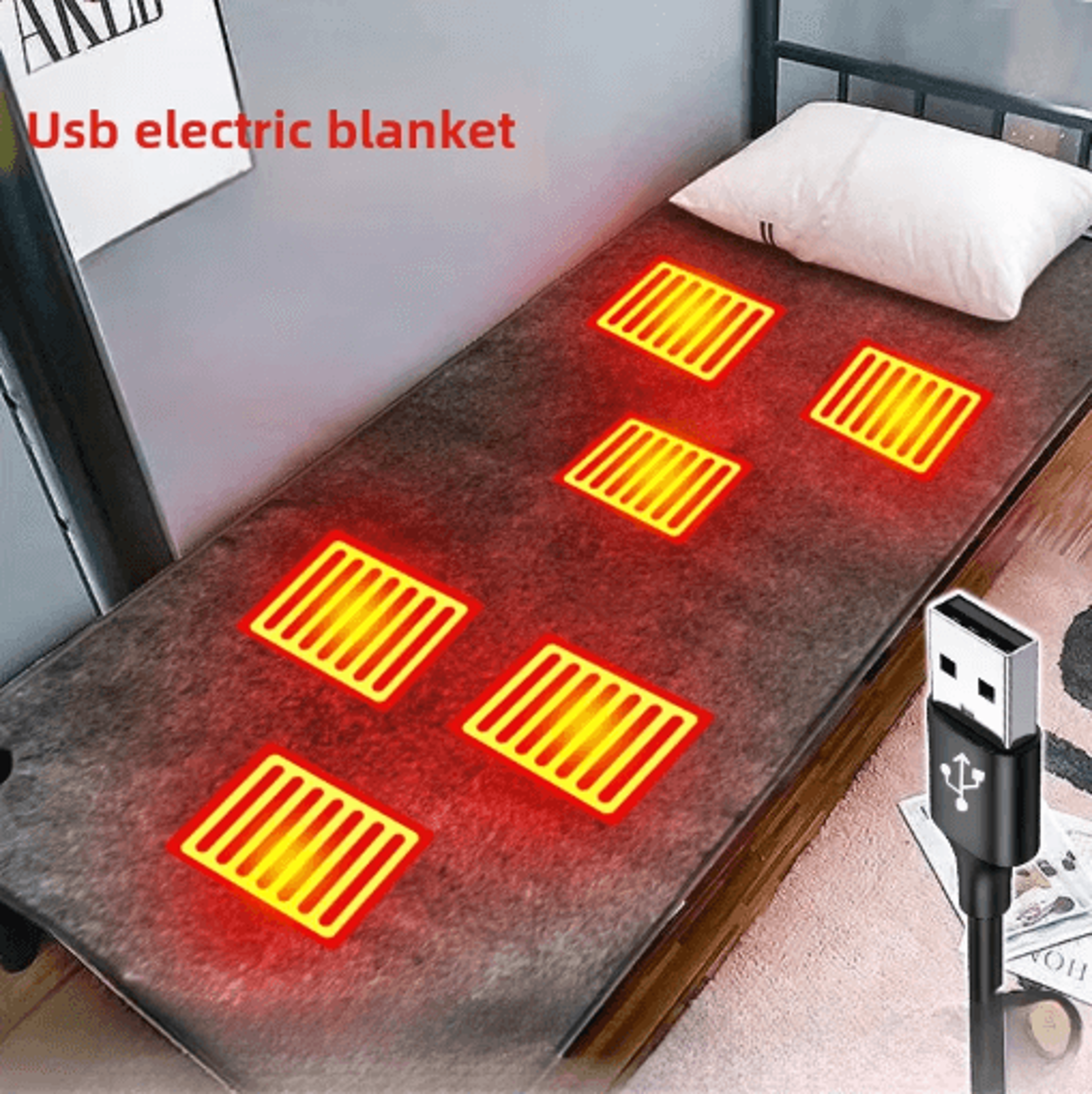 6 area 10w usb heated mattress pad plush electric blanket