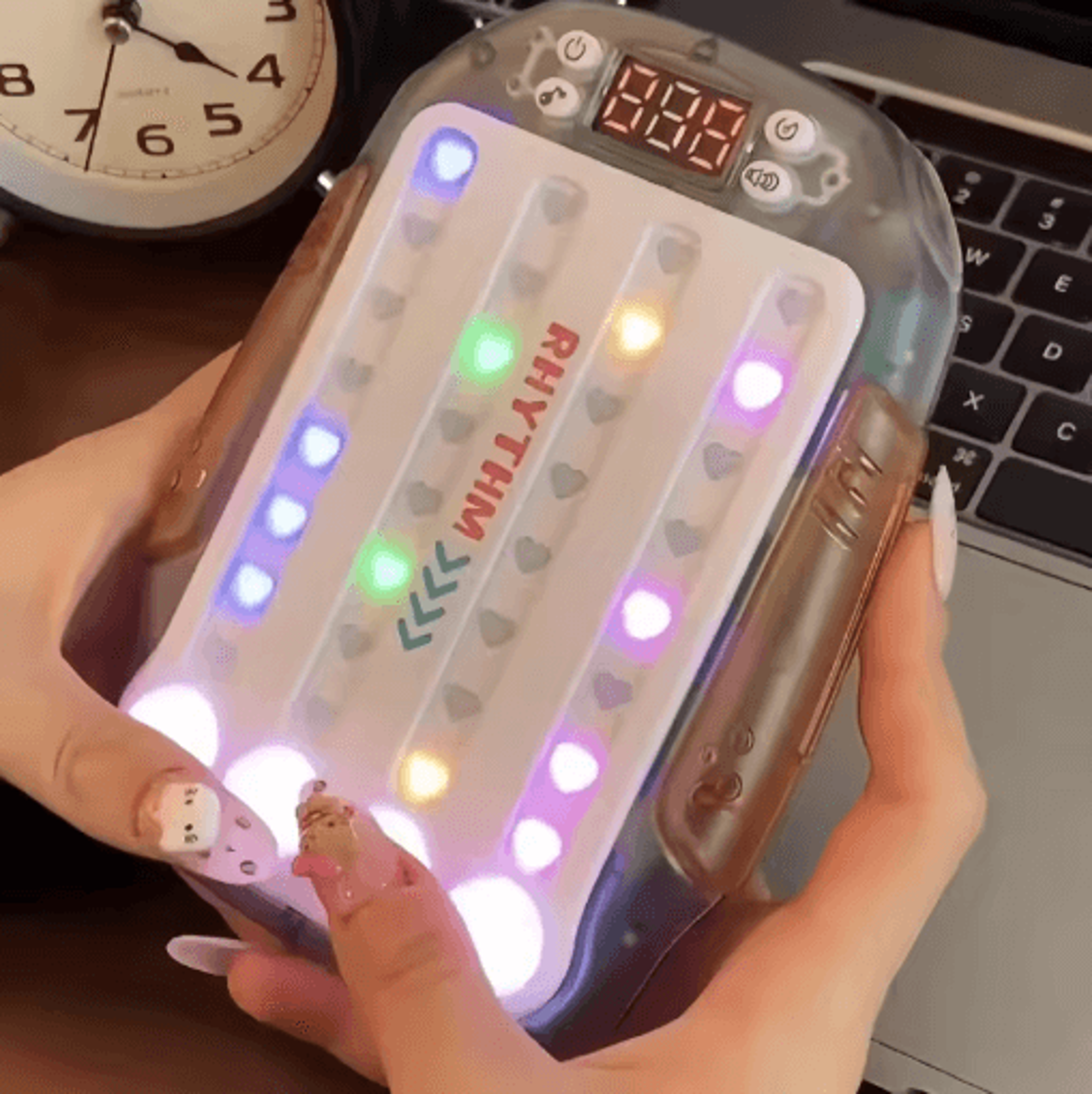 quick push pop it light up game console for multiplayer reaction and hand training