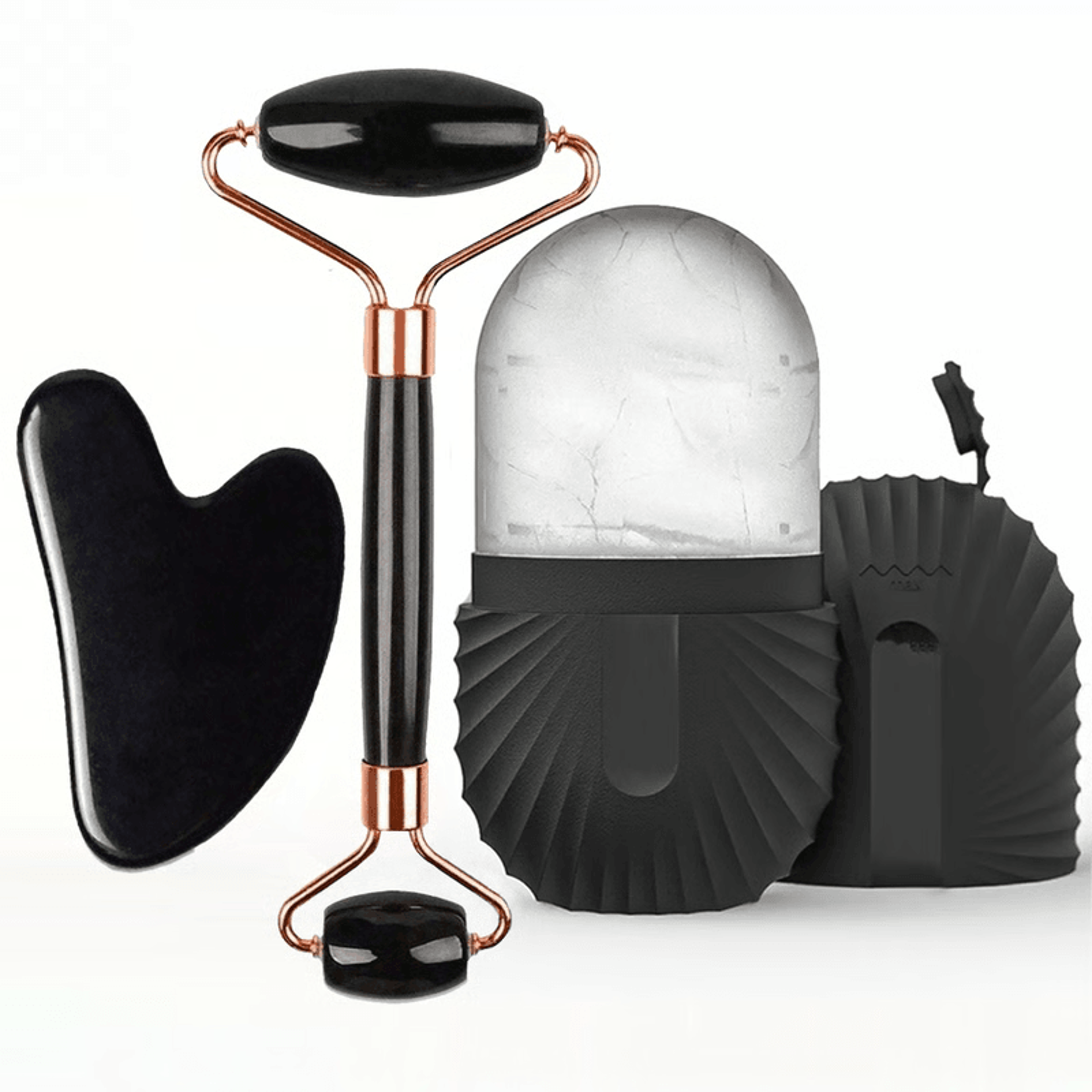 ice face roller & guasha set - reduce puffiness, lift & tone skin