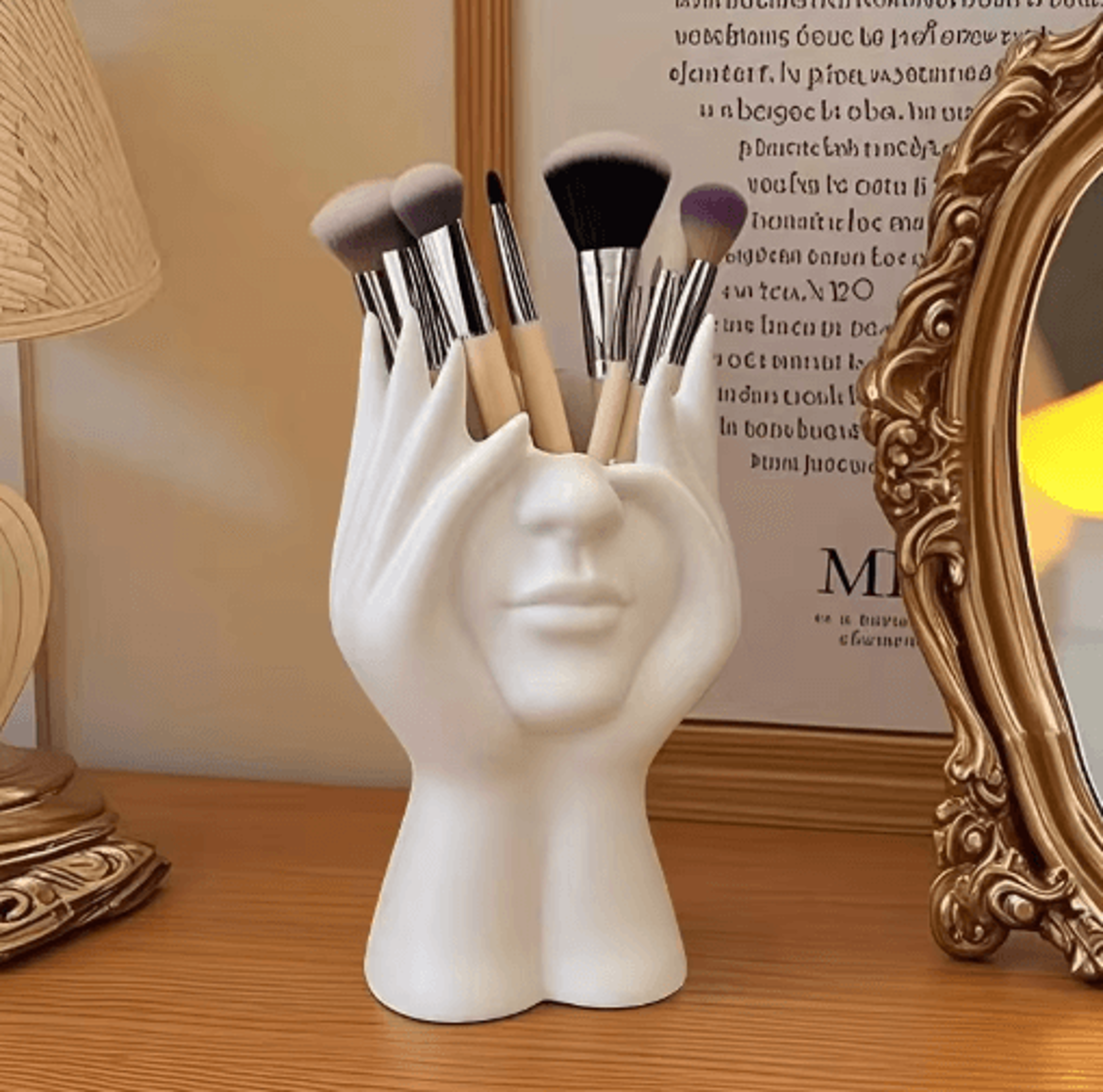creative human body vinyl figure storage holder and makeup brush organizer