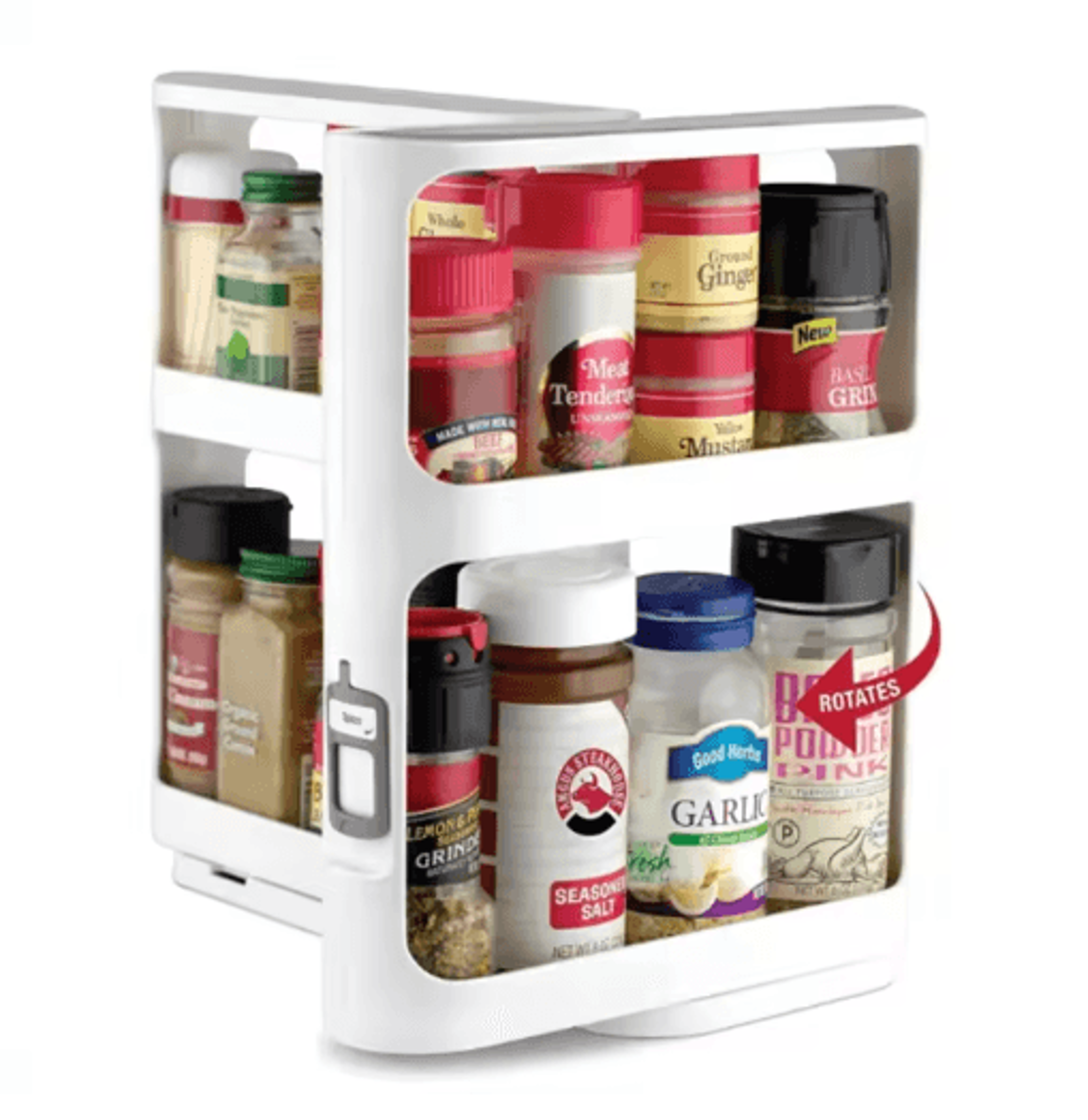360° pull-out rotating spice rack multi-layer kitchen cabinet organizer