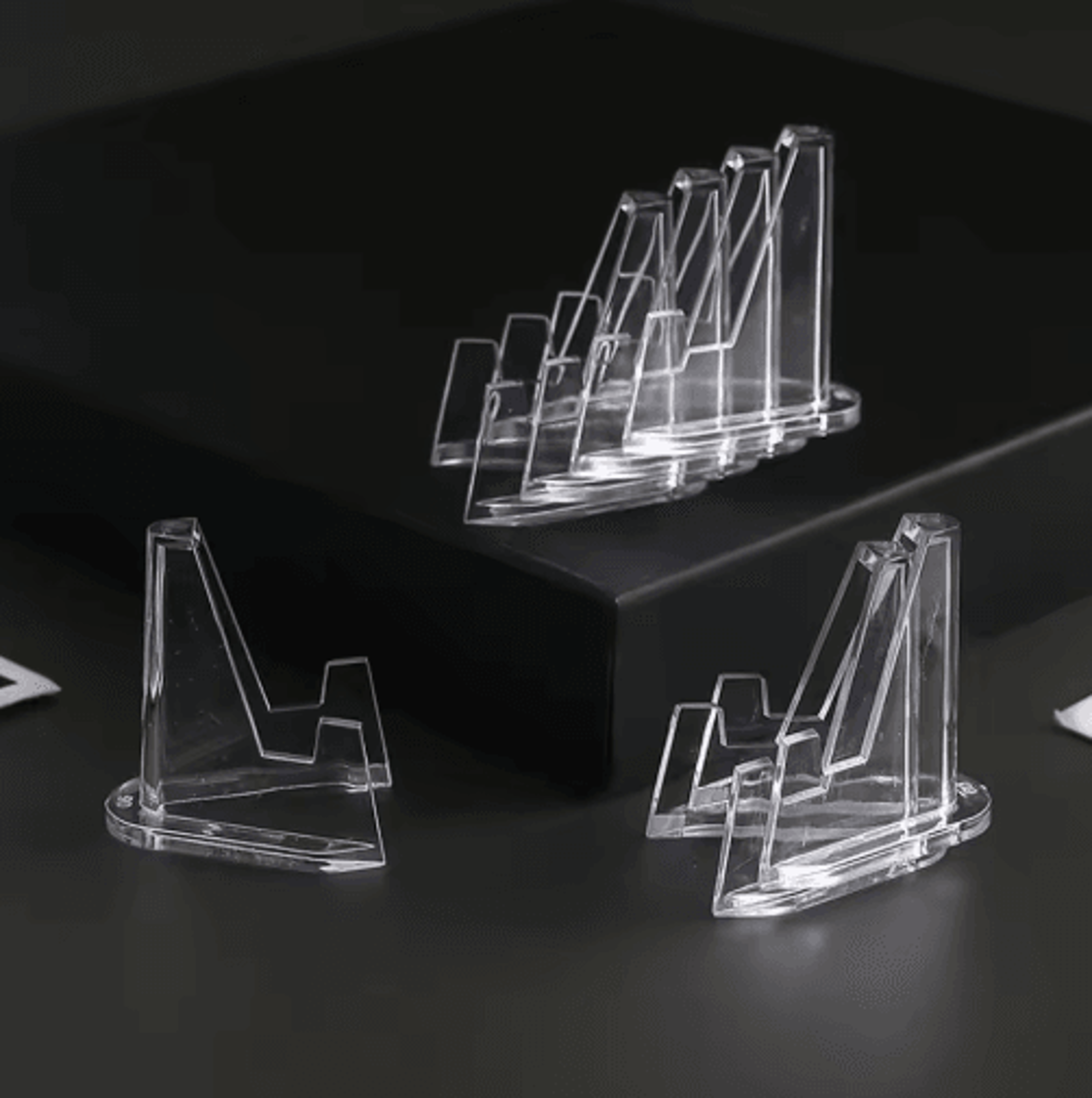 10-piece clear acrylic coin display stand easel set