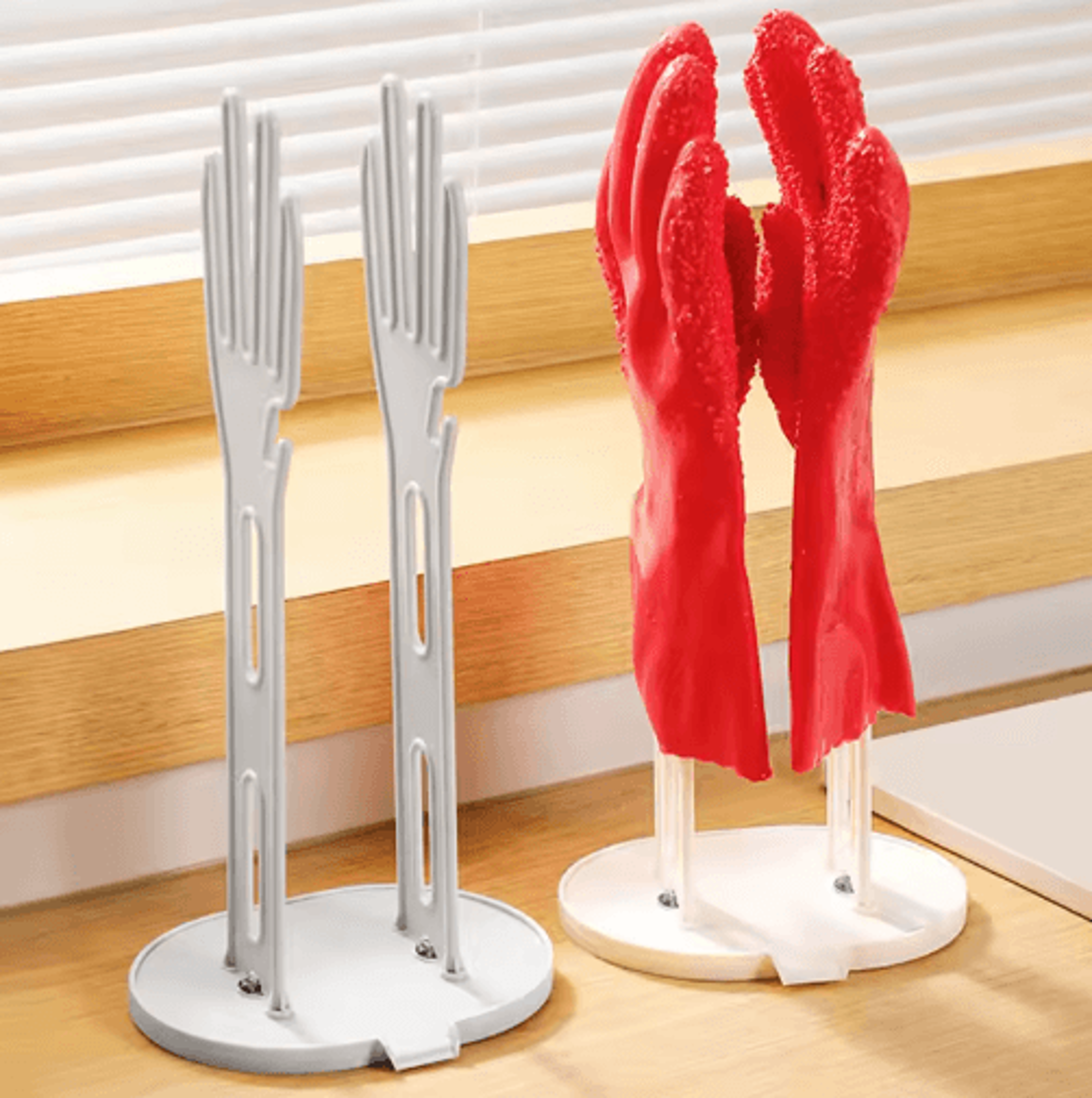 kitchen glove stand holder rubber glove dryer rack for sink & countertop