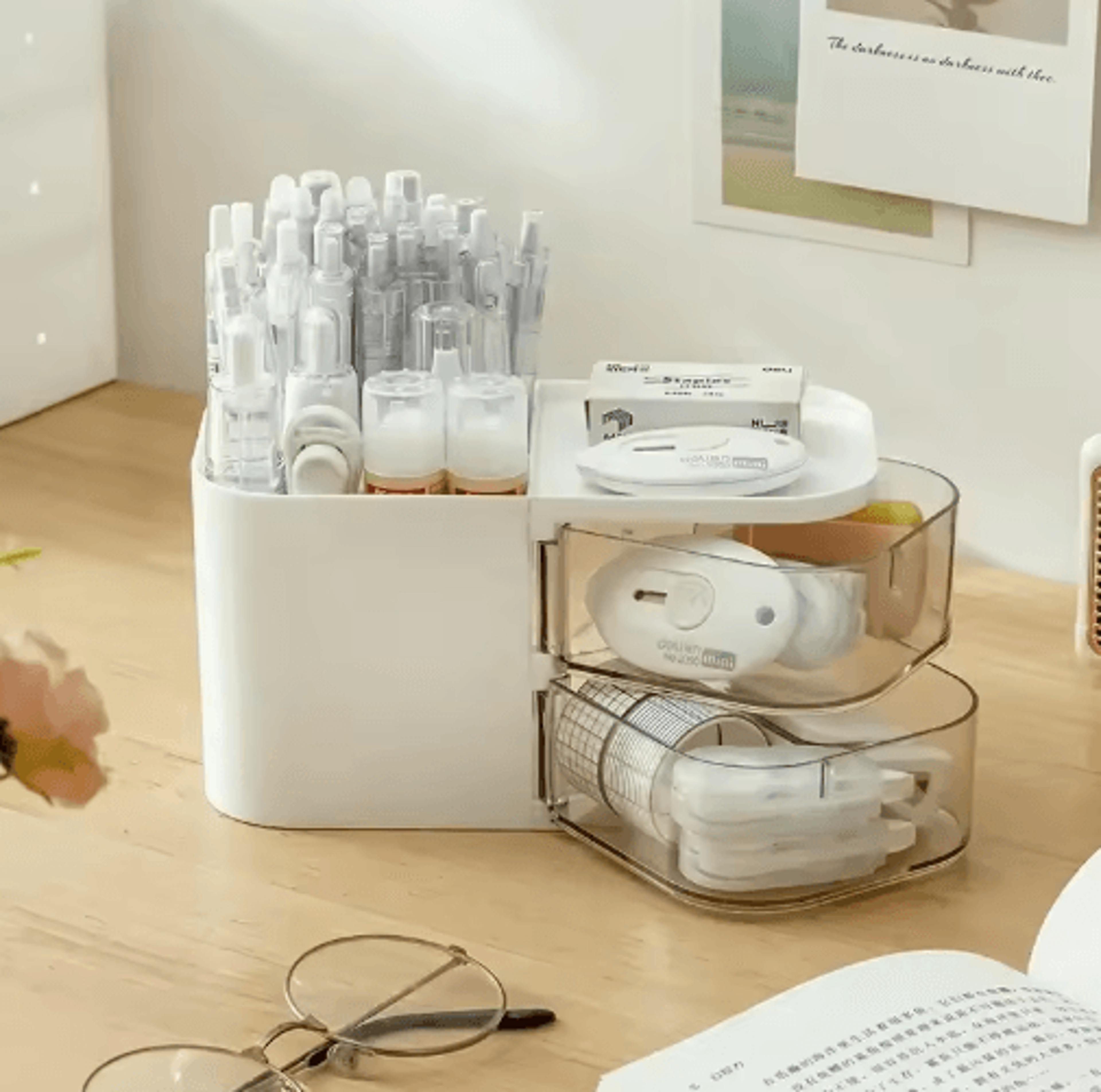 versastore multi-purpose desk organizer for office, vanity & living room