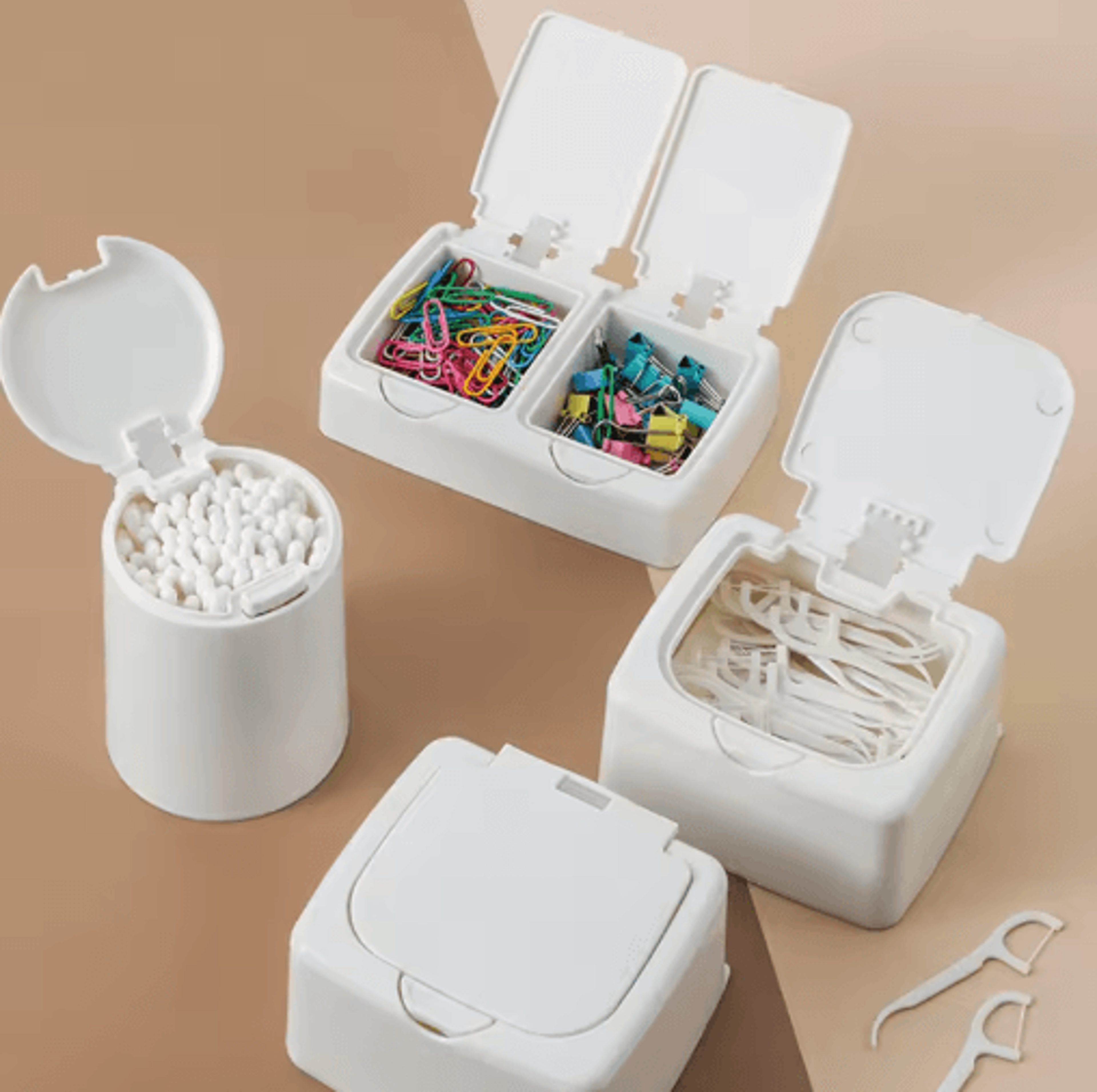 purewhite large capacity desktop storage box for postcards & stickers