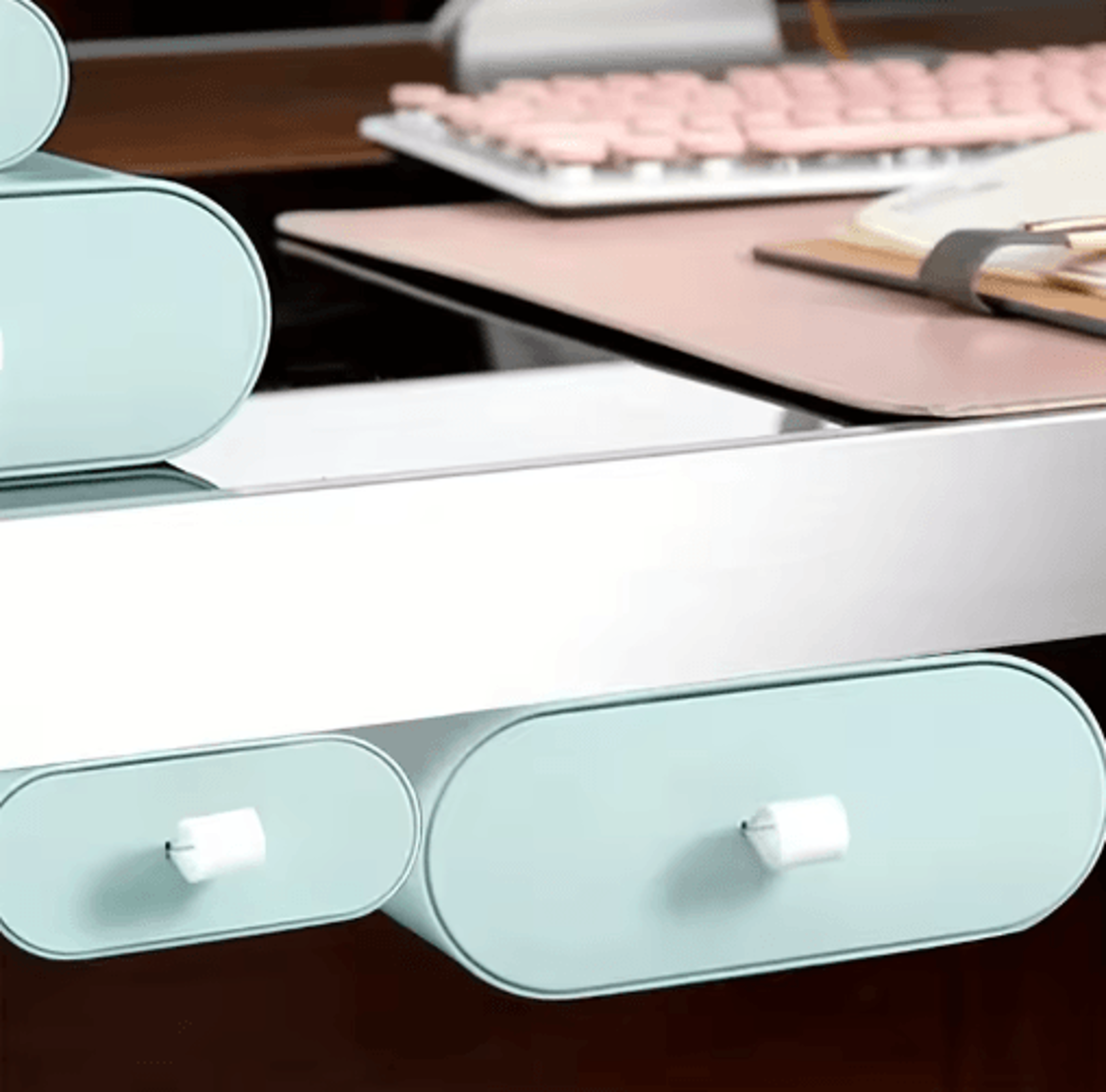 slideaway concealed self-adhesive under desk drawer for smart hidden storage
