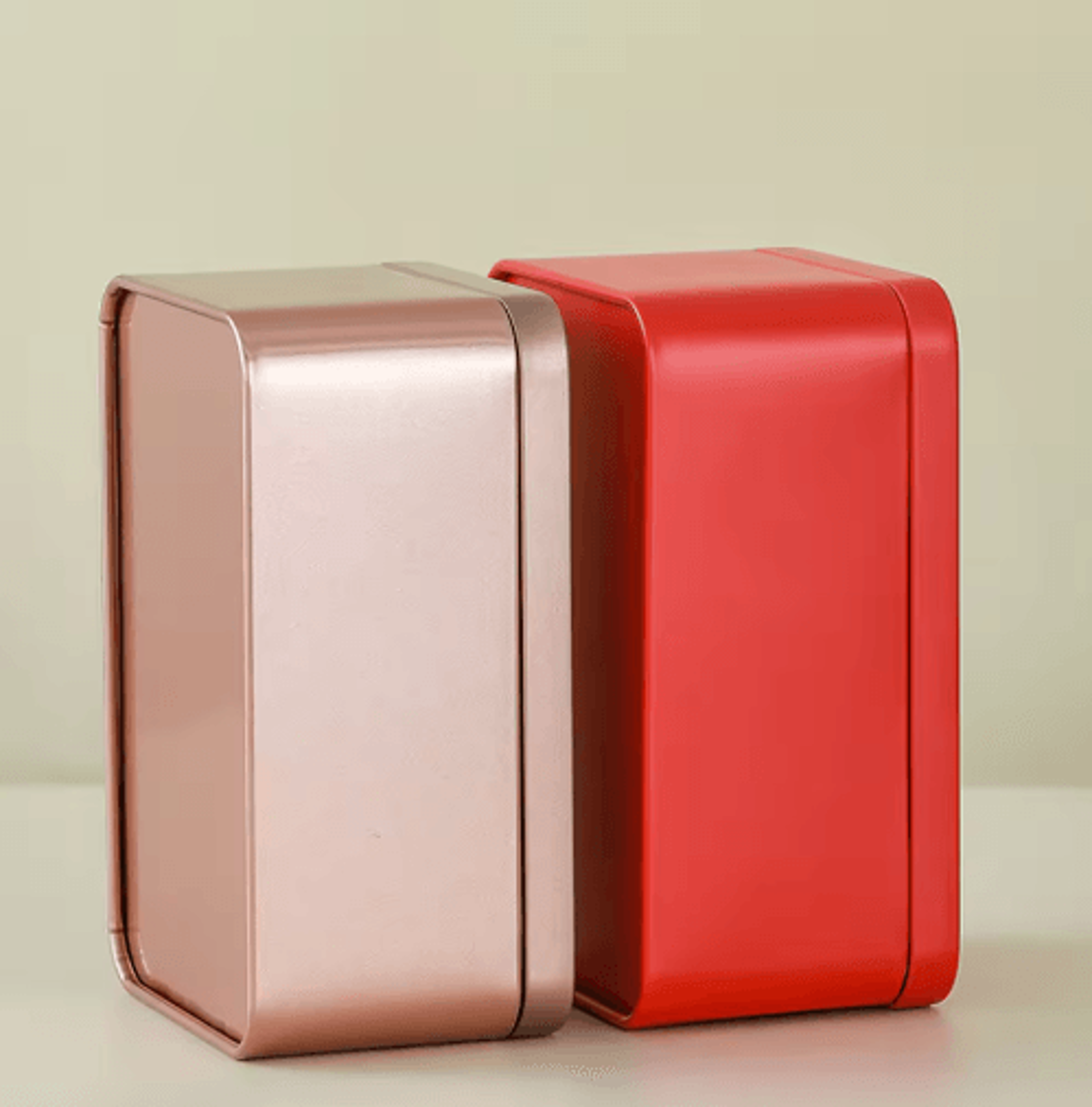 exquisite square metal tea storage tin with easy open lid
