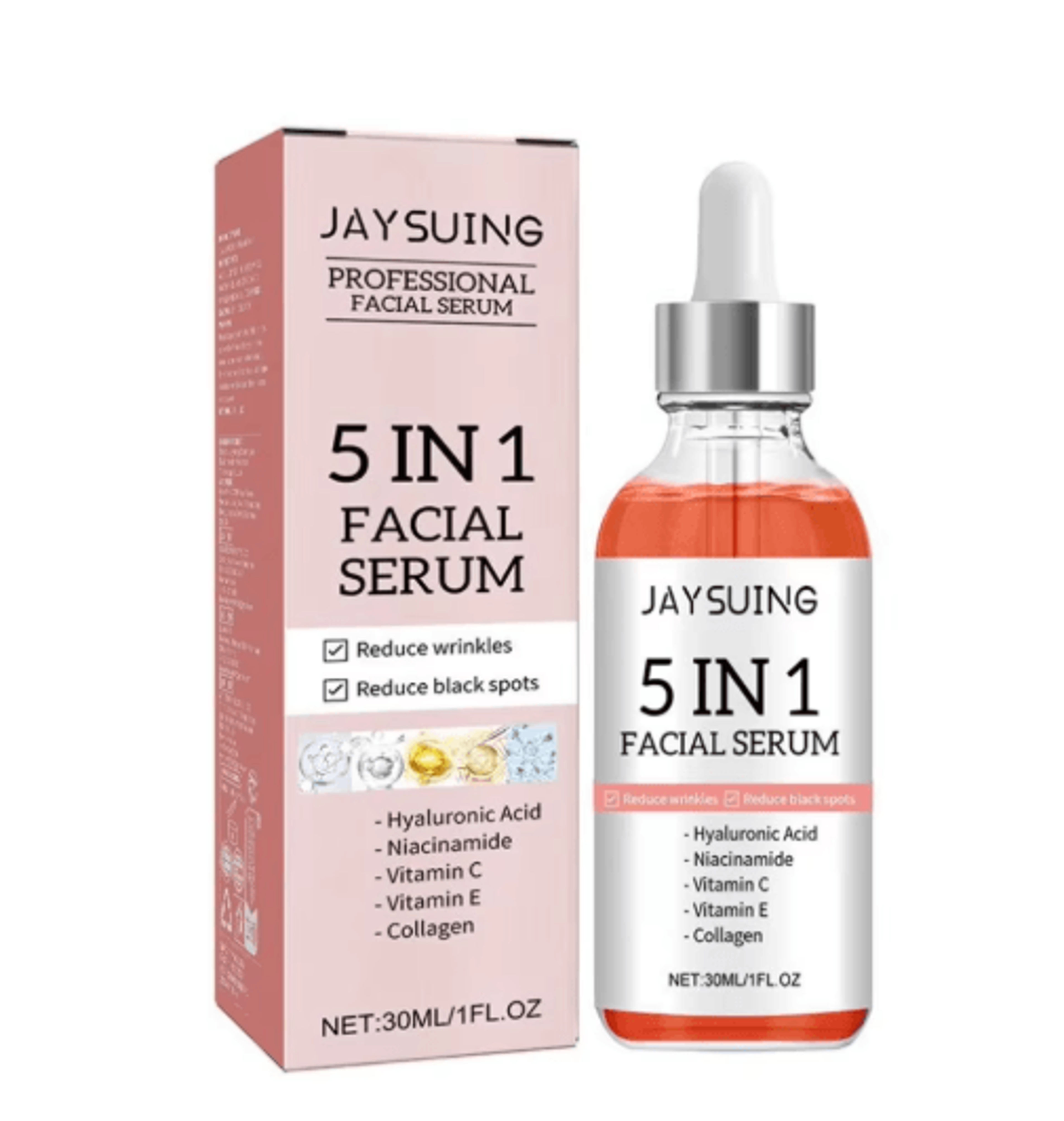 5-in-1 vitamin c hyaluronic acid face serum firming & pore refining skin care